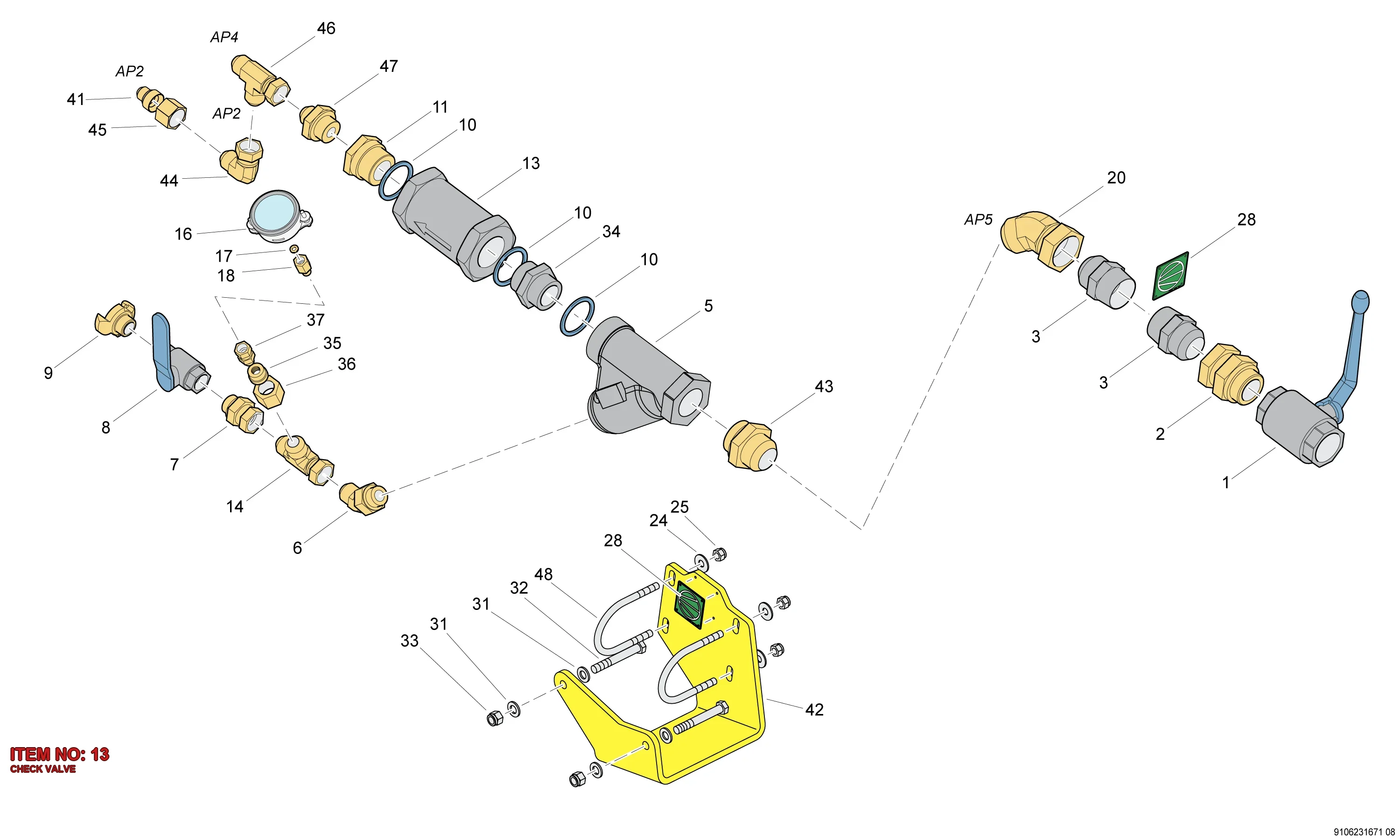 3217 9801 22 CHECK VALVE - Technical Drawing