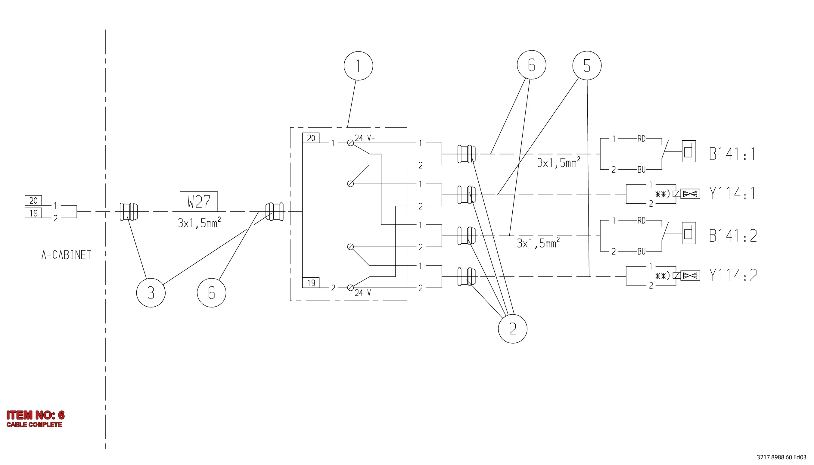 3217 9882 14 CABLE COMPLETE - Technical Drawing