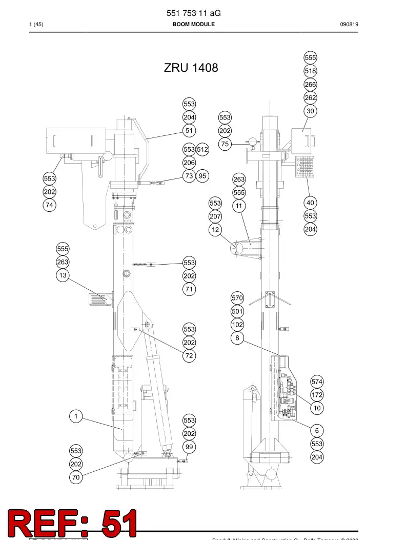 32185628 321 856 28 HOSE GUIDE - Sandvik Technical Drawing