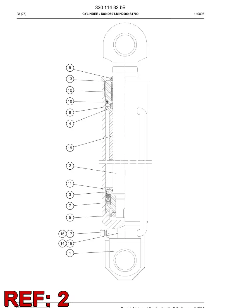 32187368a 321 873 68a PISTON ROD 50 - Sandvik Technical Drawing