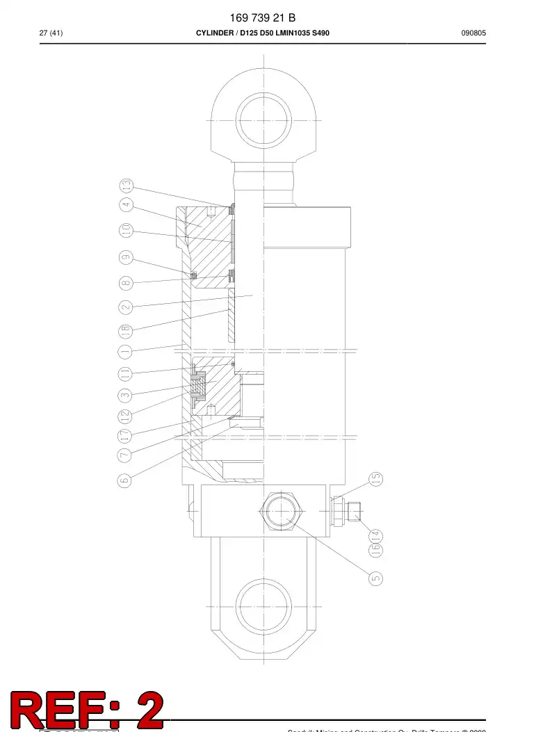 32187808 321 878 08 PISTON ROD - Sandvik Technical Drawing
