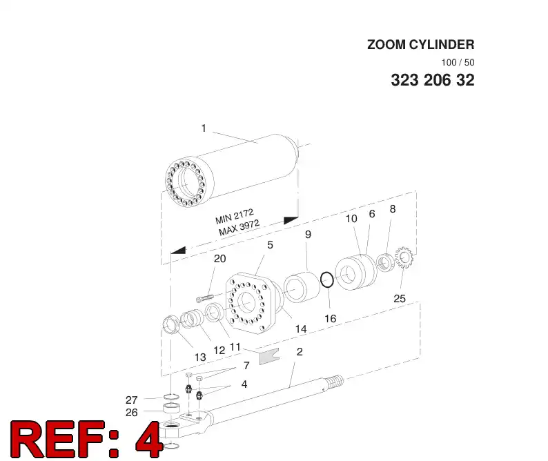 32194498 321 944 98 SUPPORT ASSY - Sandvik Technical Drawing