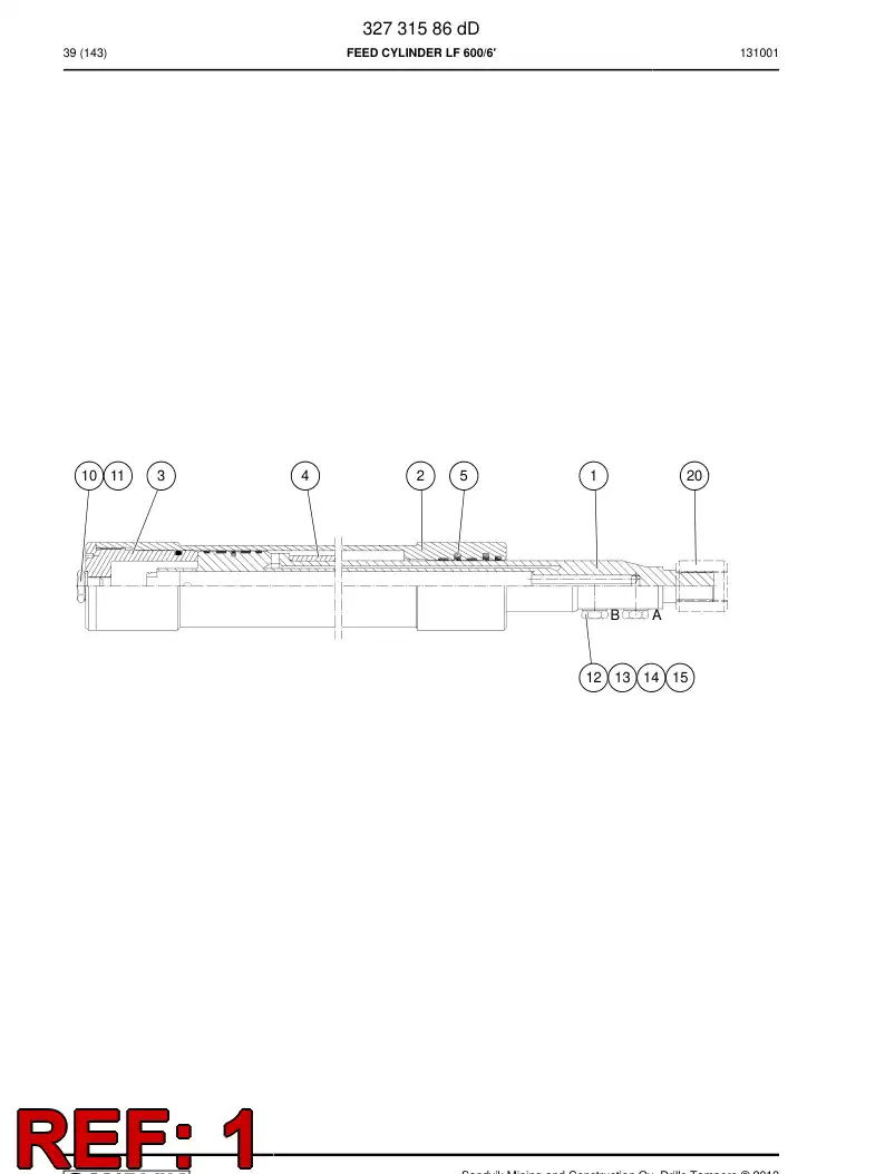 32203446 322 034 46 ROD DO PISTON - Sandvik Technical Drawing