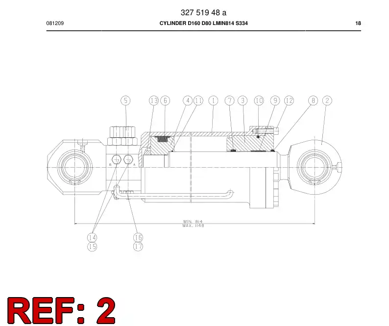 32216658 322 166 58 PISTON rod - Sandvik Technical Drawing