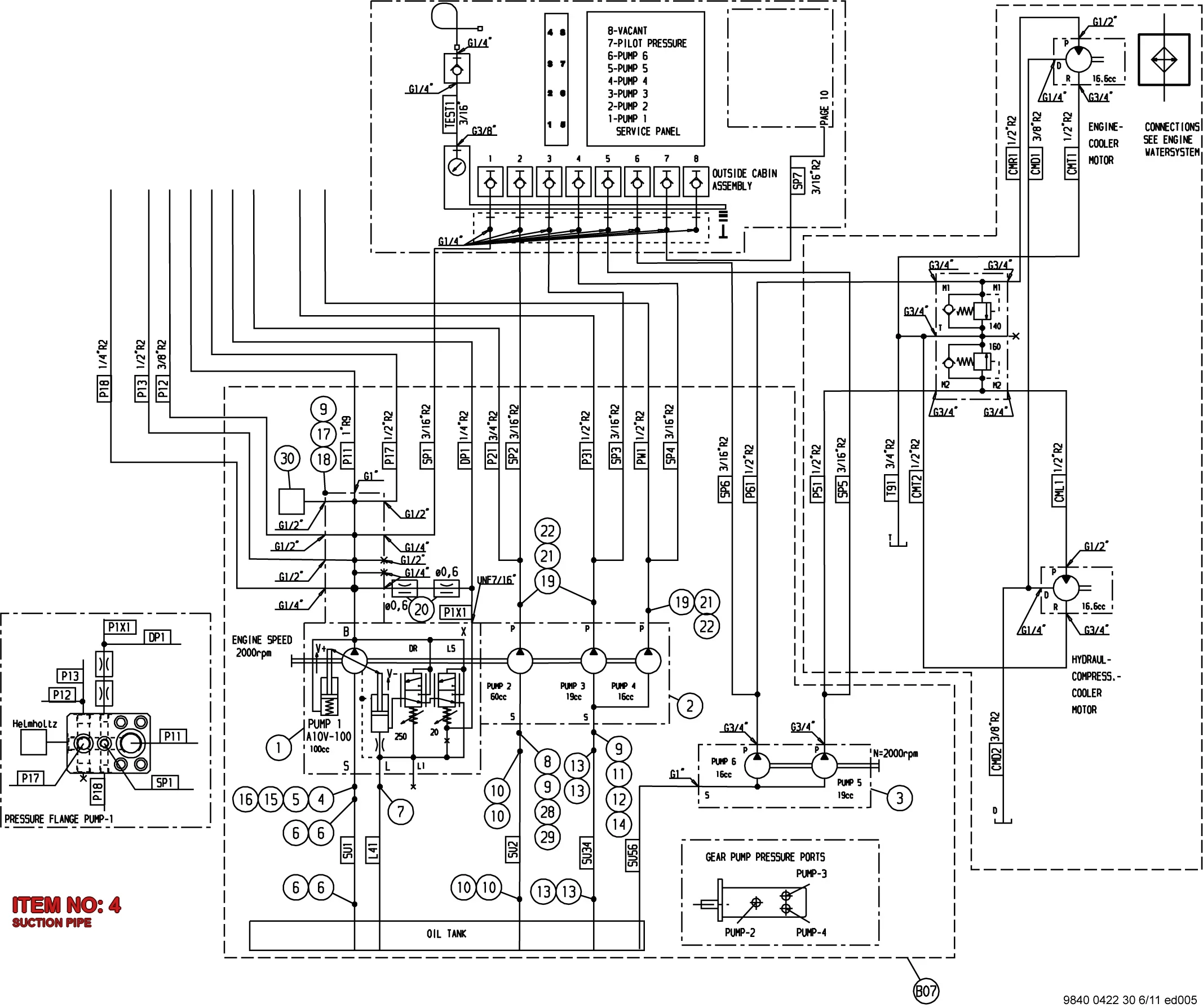 3222 0940 01 SUCTION PIPE - Technical Drawing