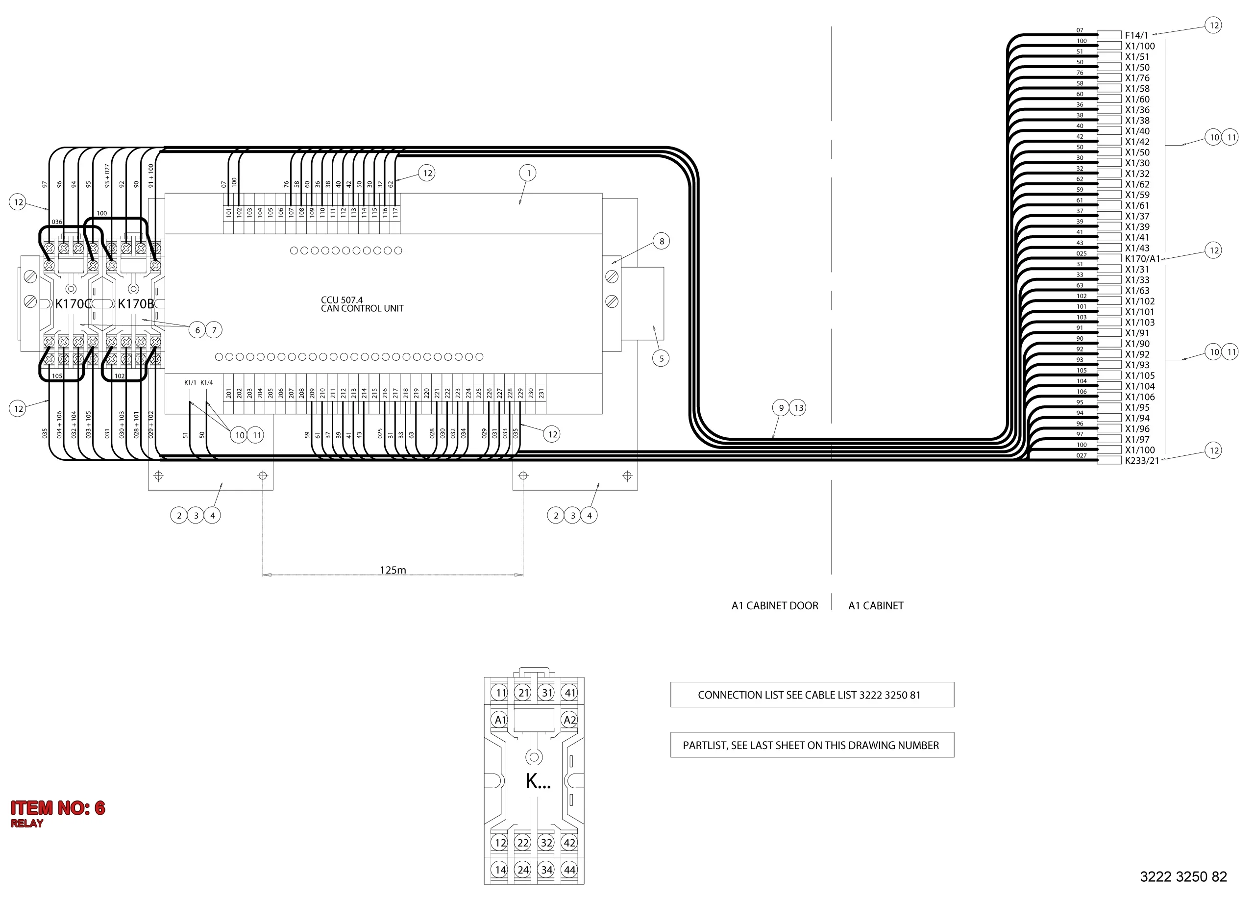 3222 1448 12 RELAY - Technical Drawing