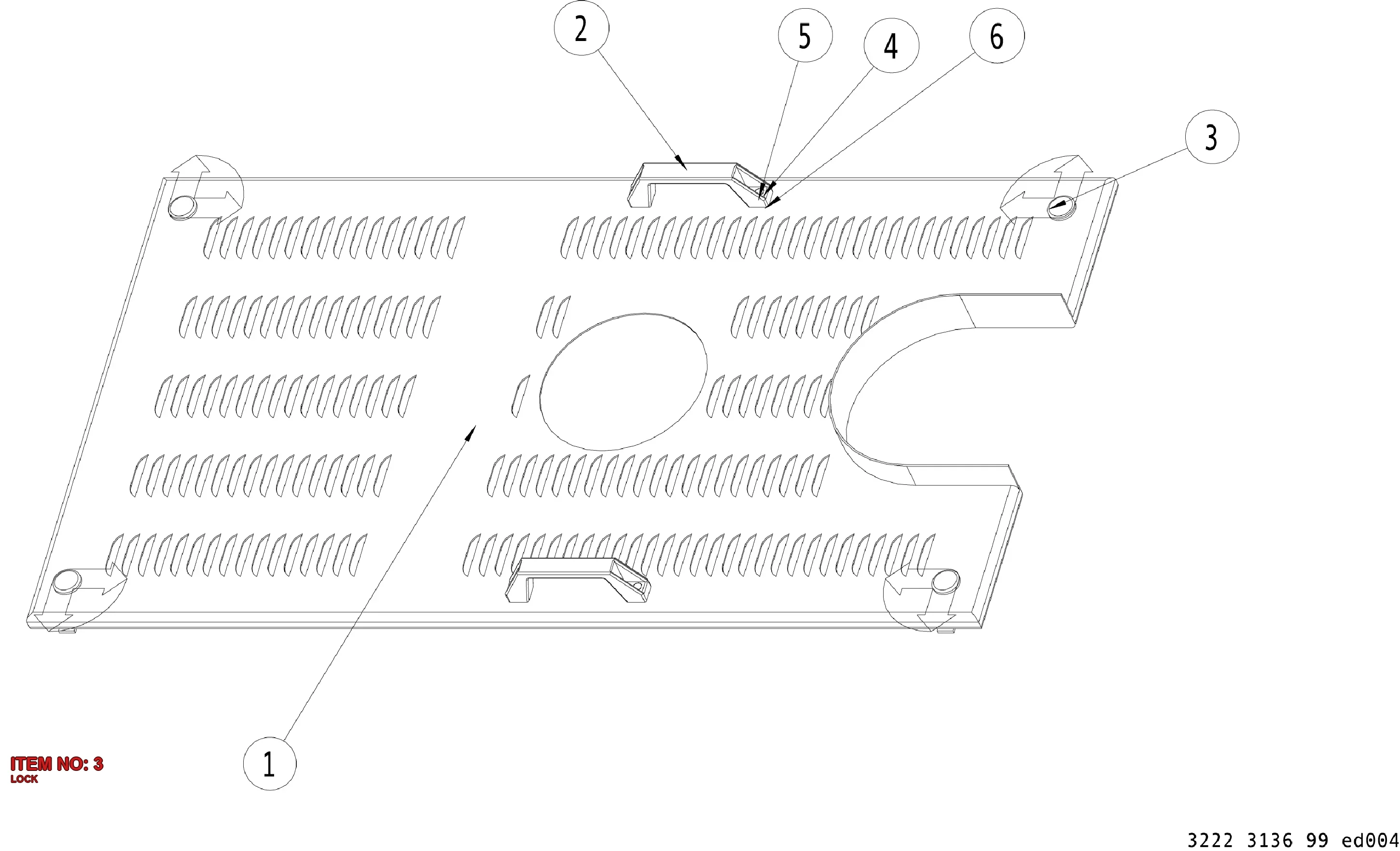 3222 1666 01 LOCK - Technical Drawing