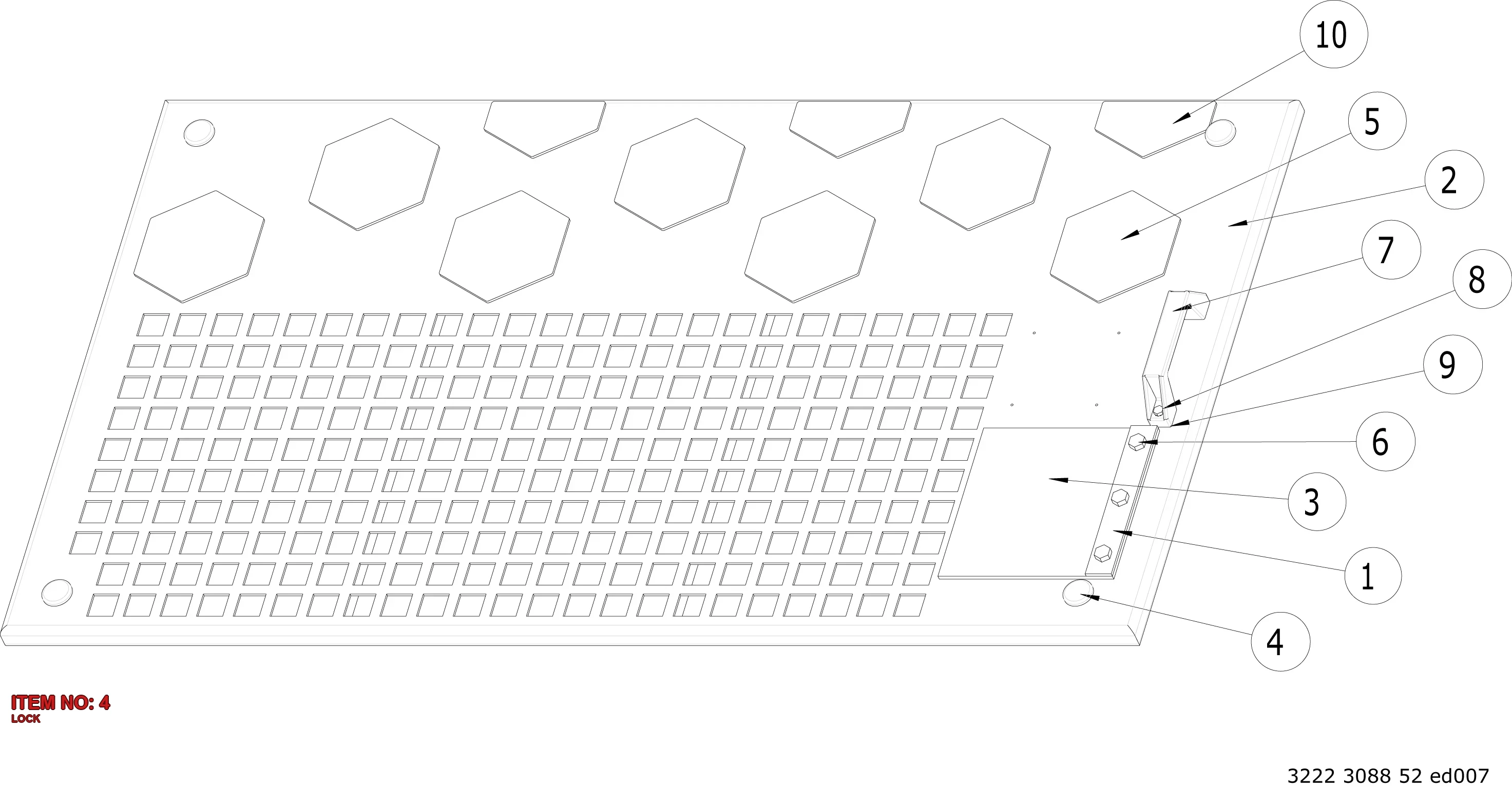 3222 1666 03 LOCK - Technical Drawing