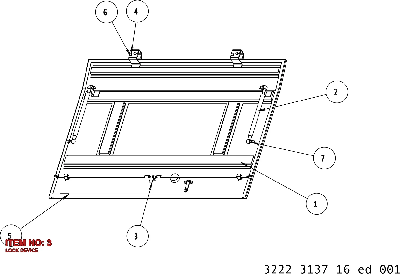 3222 1677 01 LOCK DEVICE - Technical Drawing