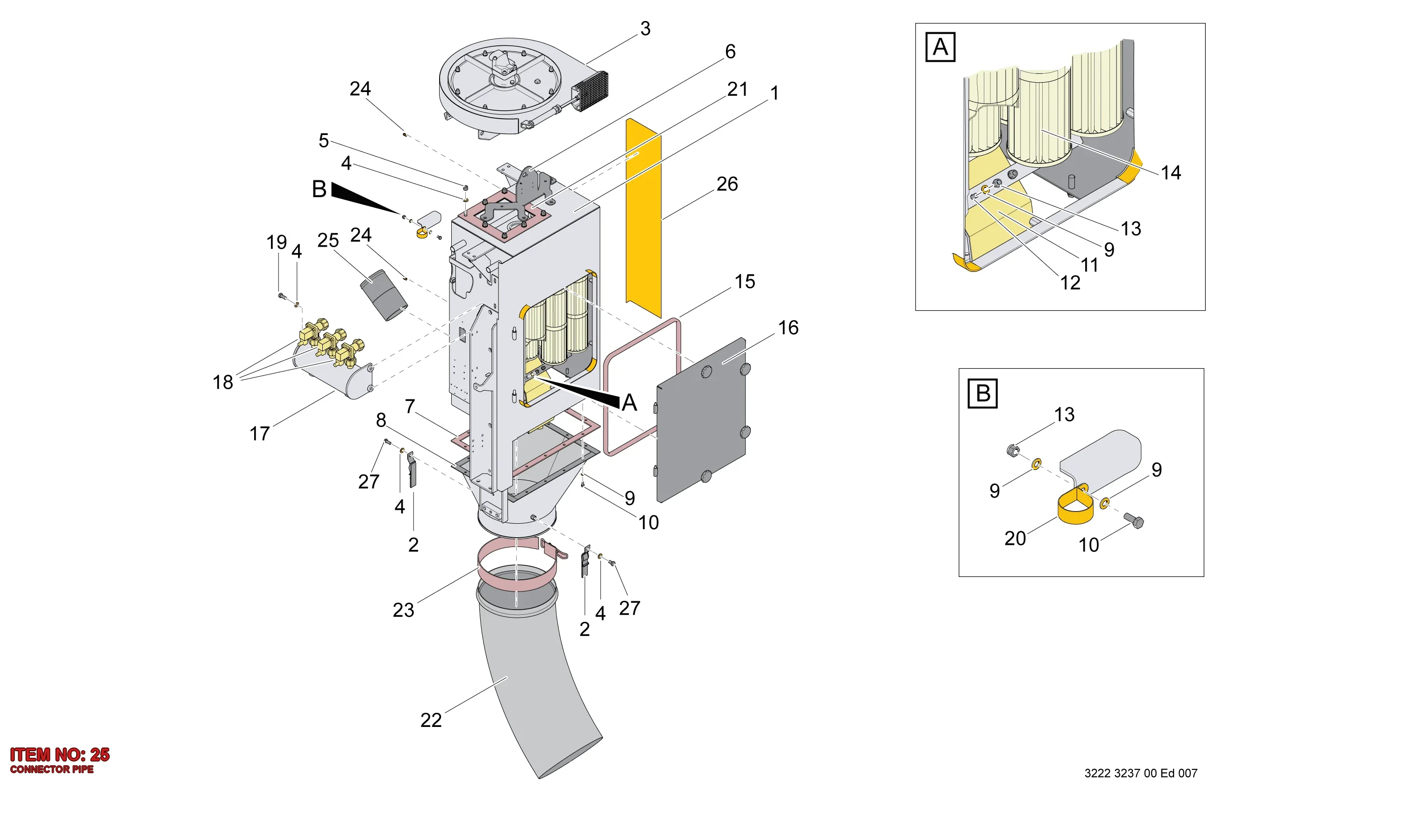 3222 1753 11 CONNECTOR PIPE - Technical Drawing