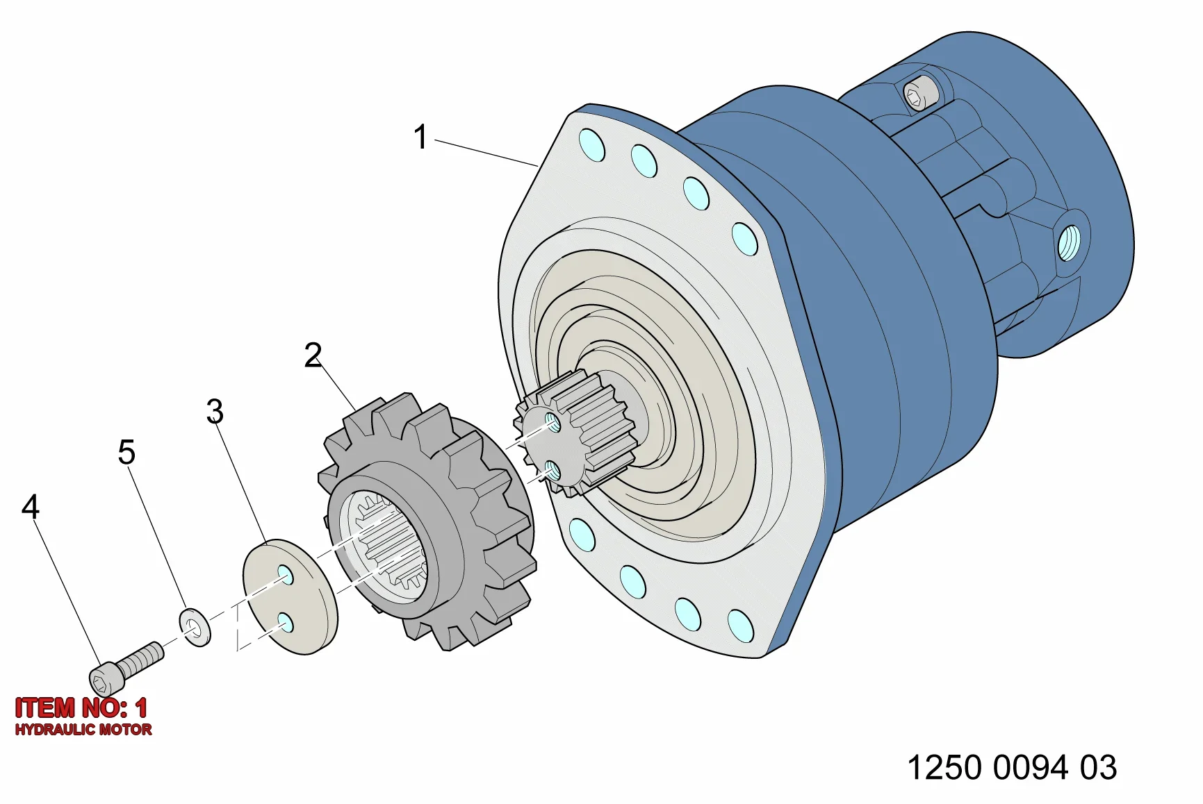 3222 1824 80 HYDRAULIC MOTOR - Technical Drawing