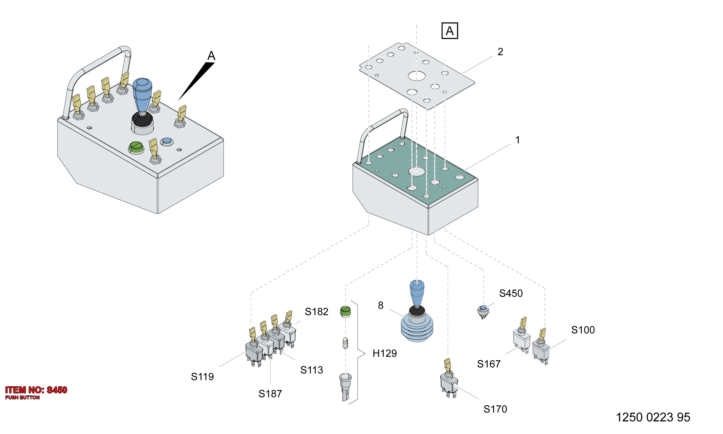 3222 2788 07 PUSH BUTTON - Technical Drawing