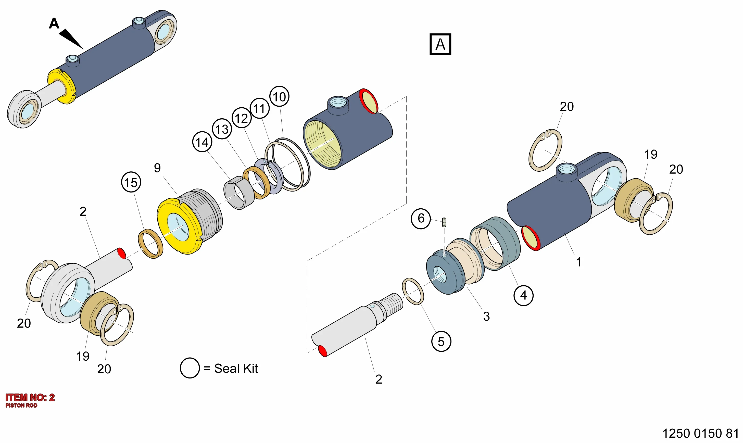 3222 2900 35 PISTON ROD - Technical Drawing