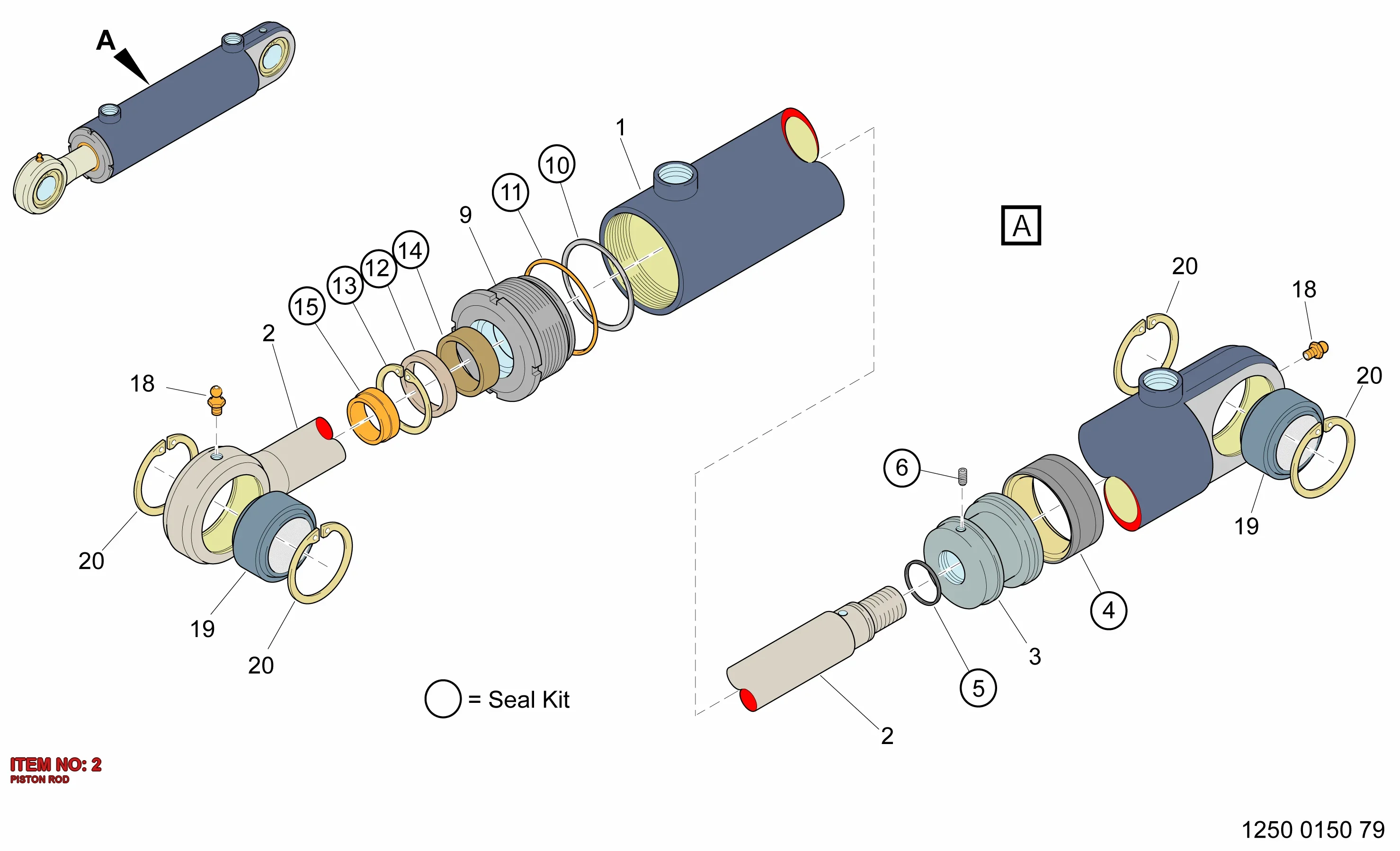 3222 2900 37 PISTON ROD - Technical Drawing