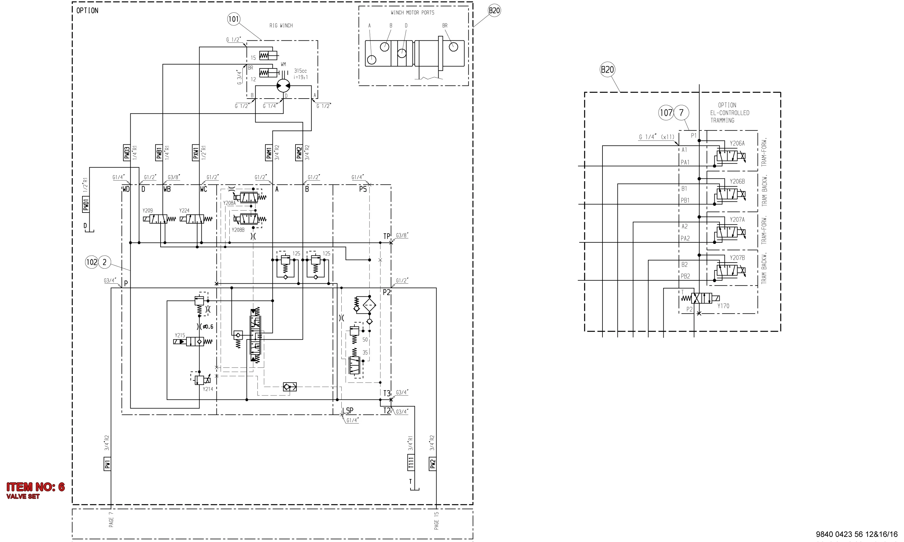 3222 3000 93 VALVE SET - Technical Drawing