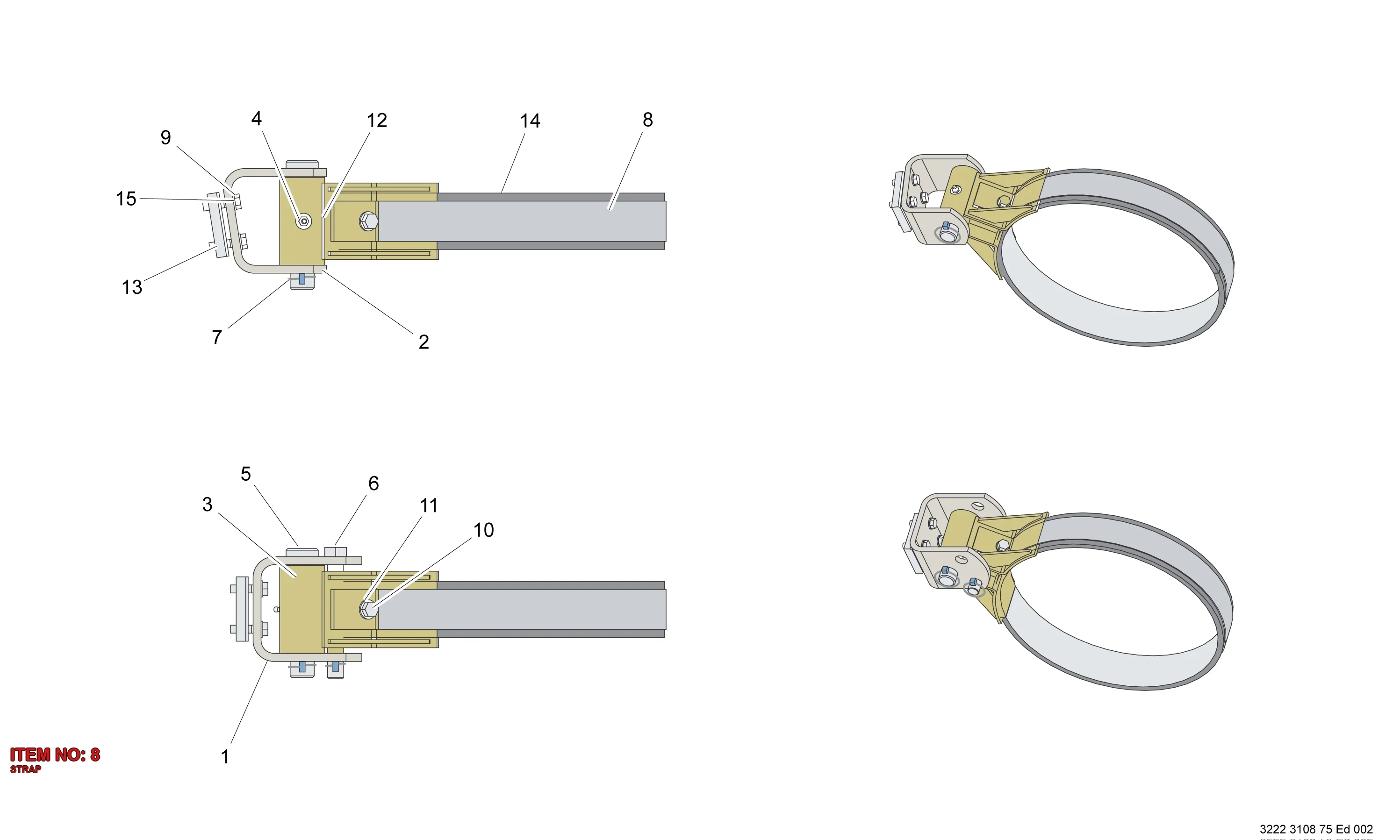 3222 3003 26 STRAP - Technical Drawing