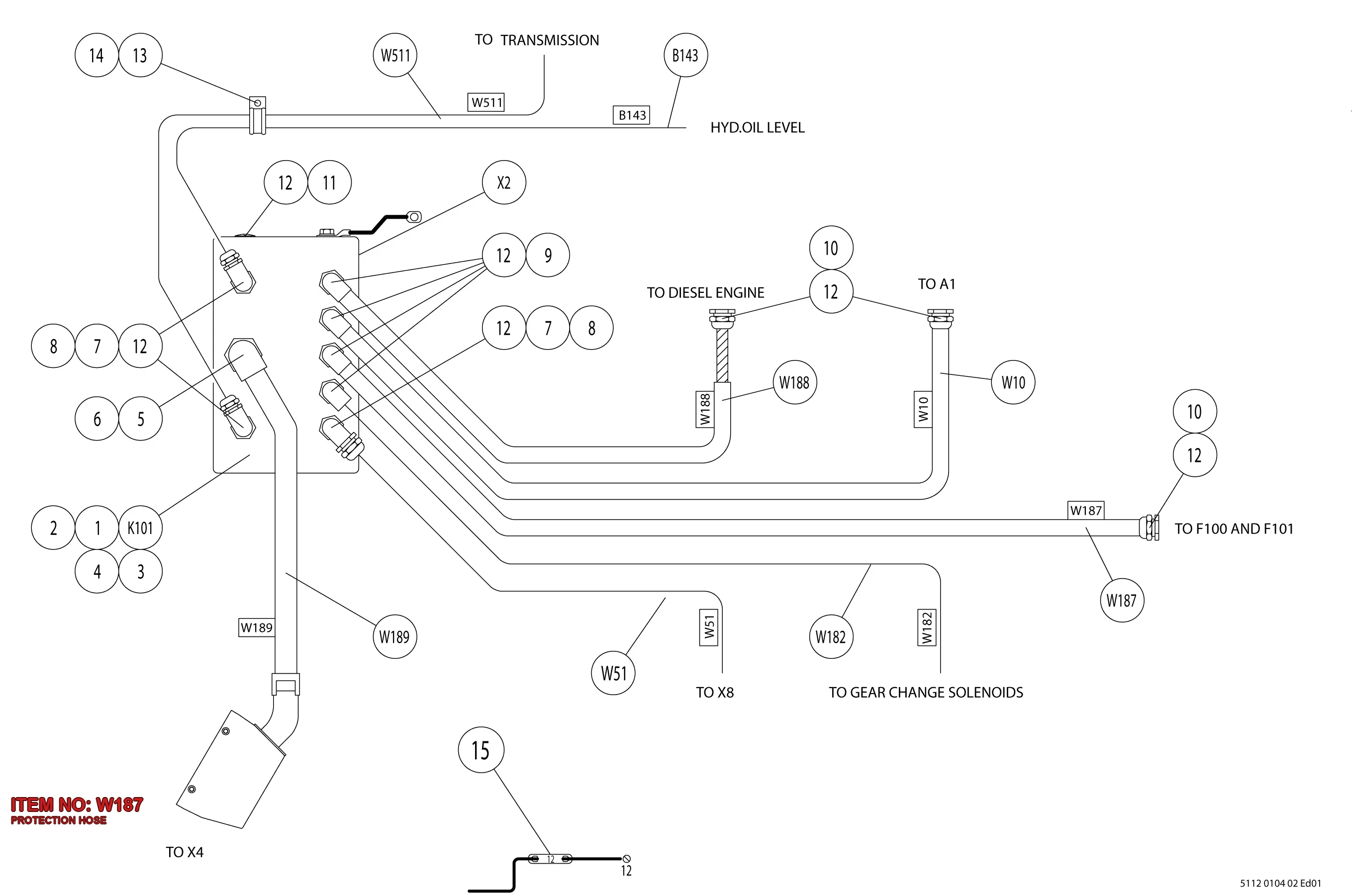 3222 3009 78 PROTECTION HOSE - Technical Drawing