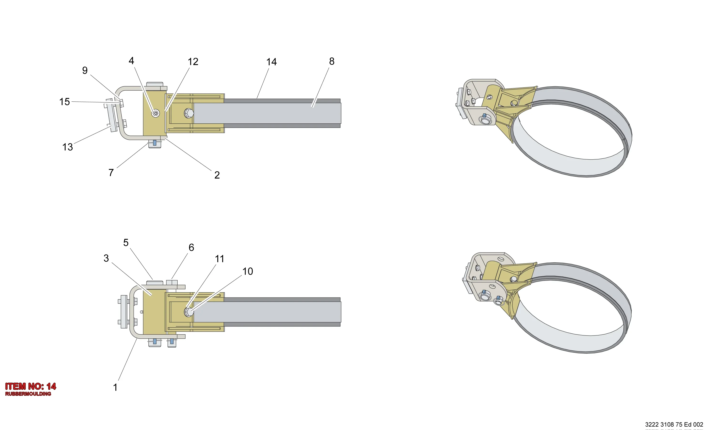3222 3013 97 RUBBERMOULDING - Technical Drawing