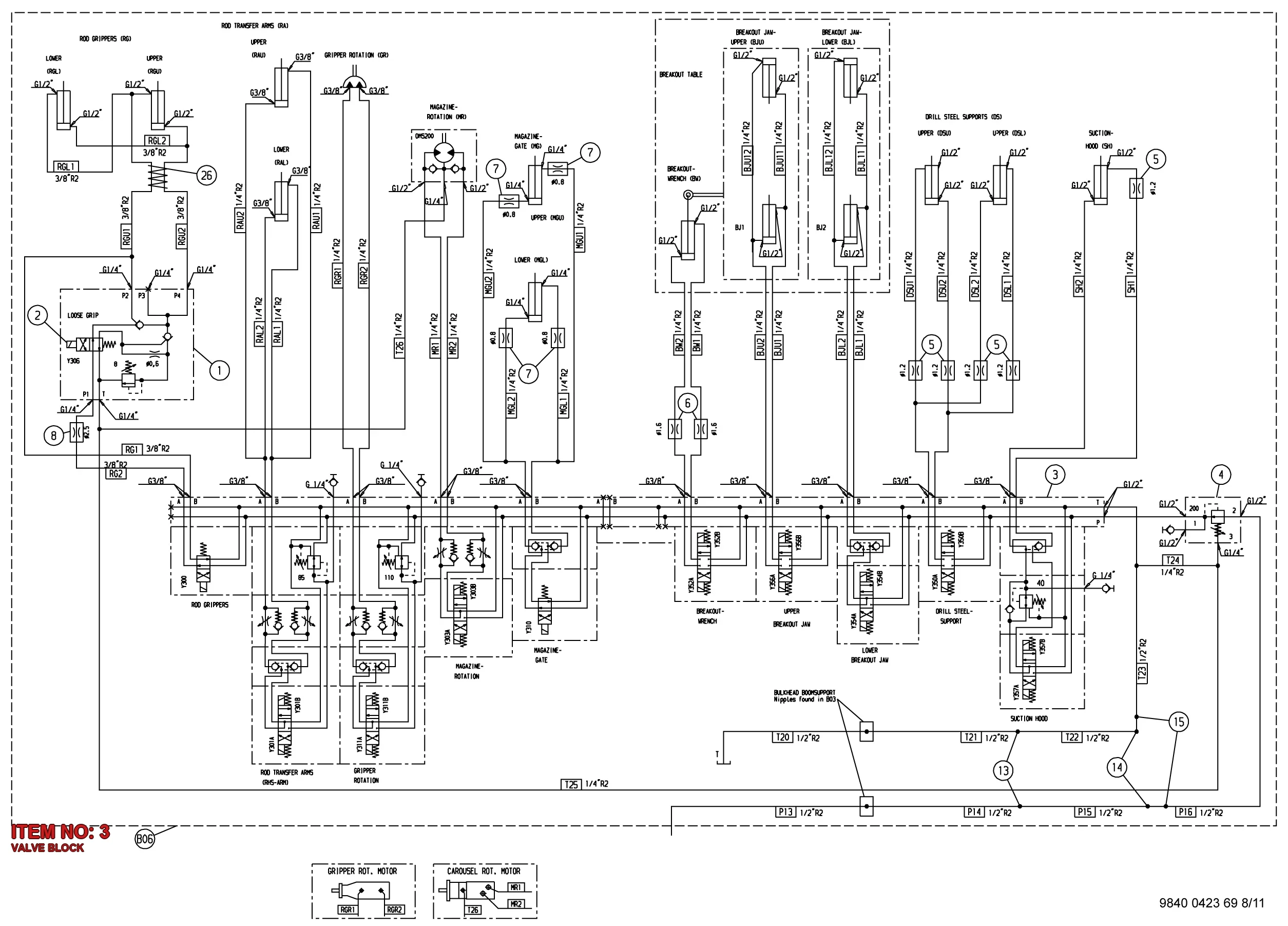 3222 3033 43 VALVE BLOCK - Technical Drawing