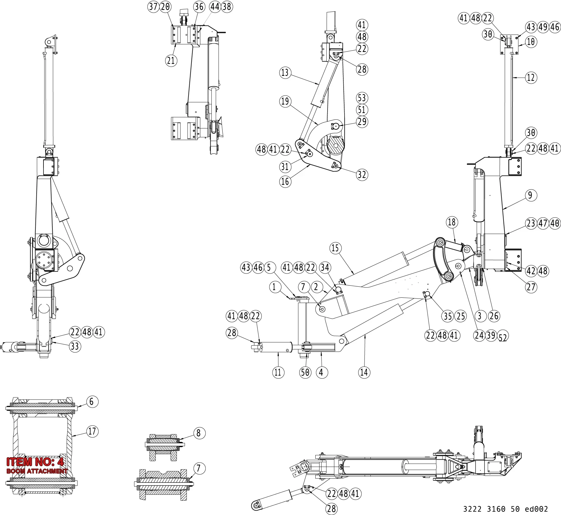 3222 3045 14 BOOM ATTACHMENT - Technical Drawing