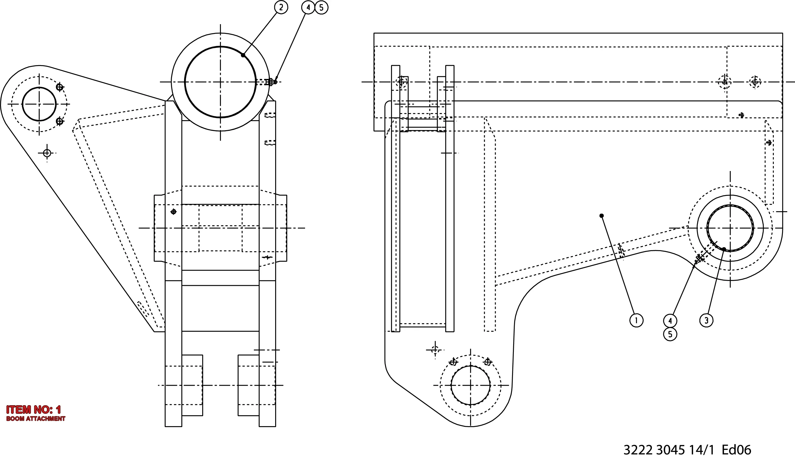 3222 3045 15 BOOM ATTACHMENT - Technical Drawing