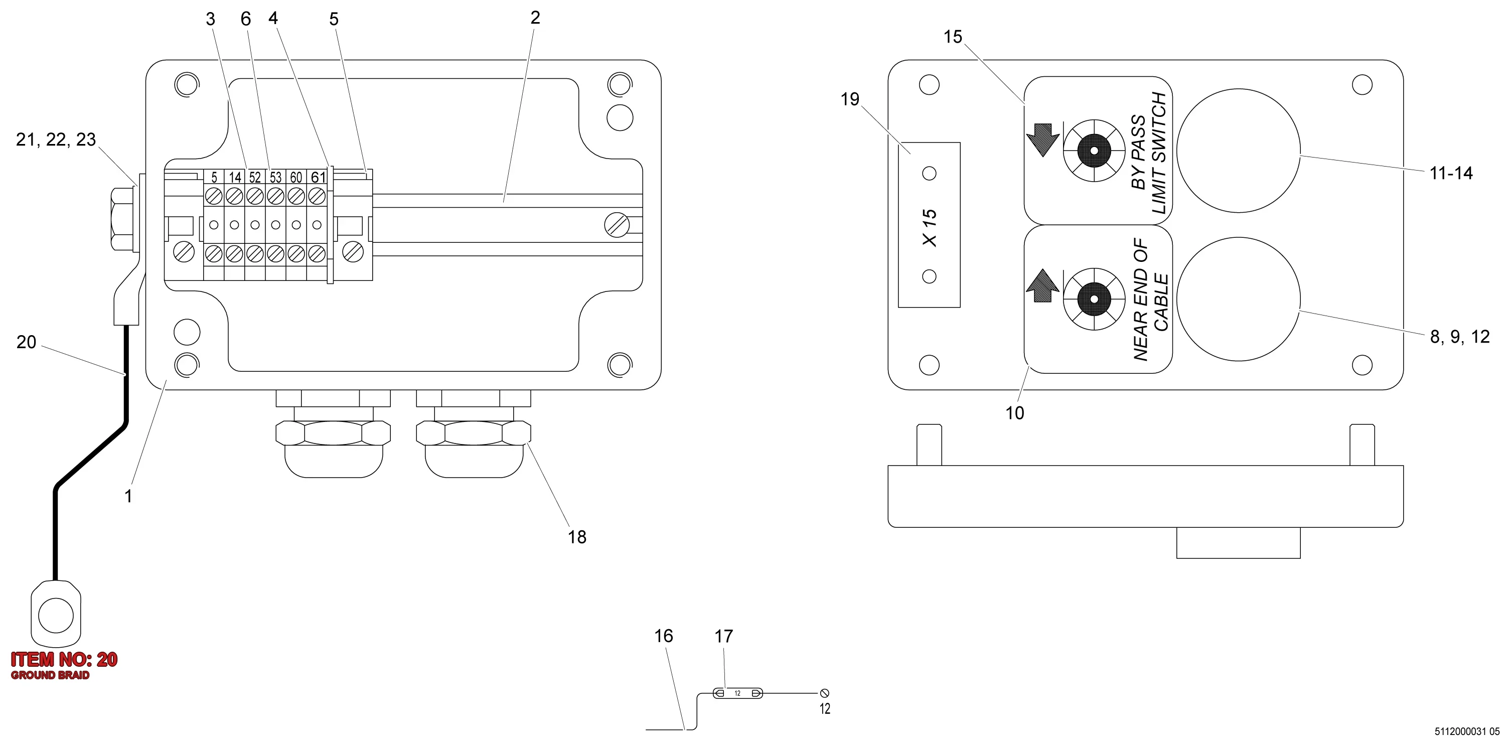 3222 3048 20 GROUND BRAID - Technical Drawing