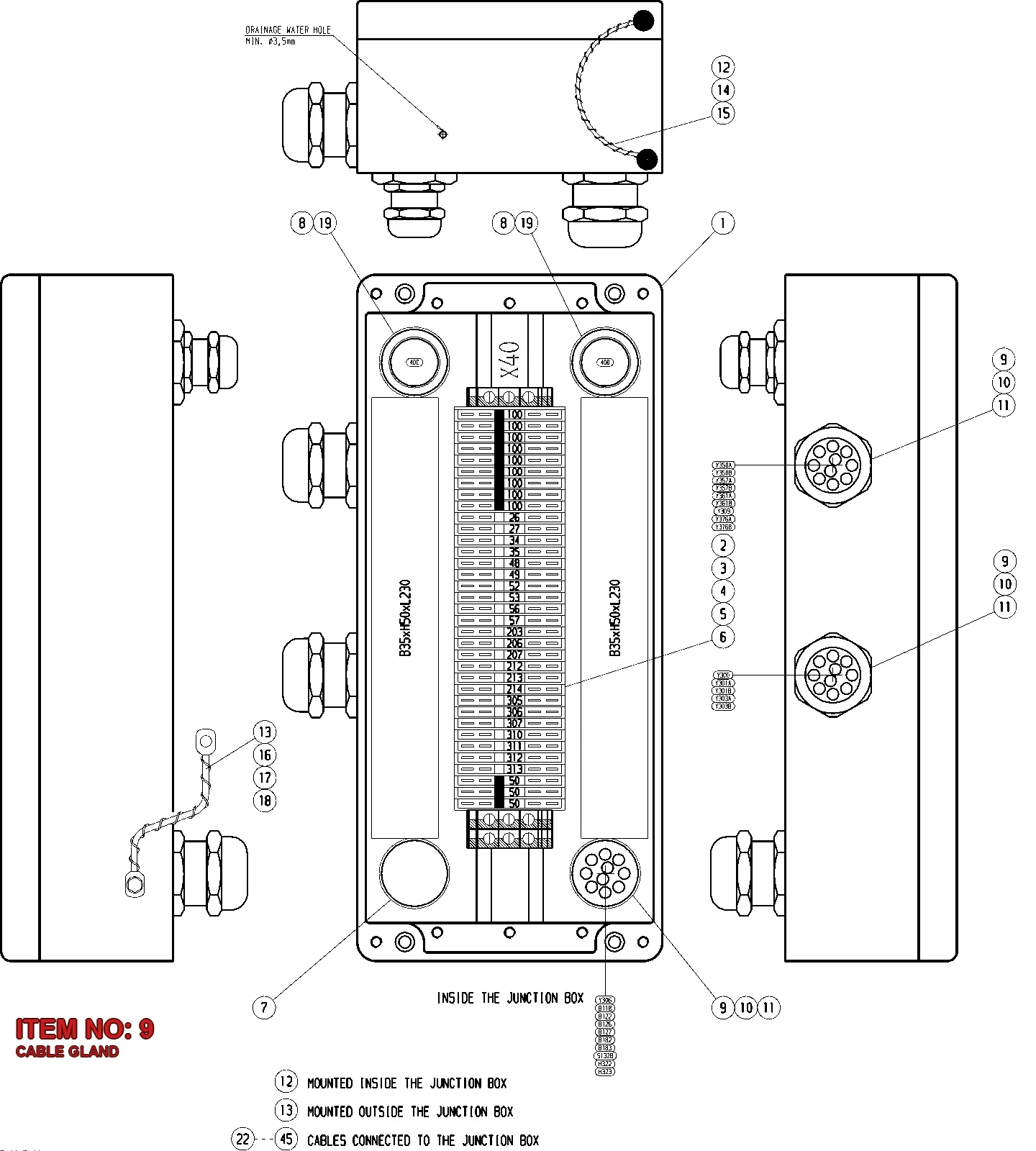 3222 3051 81 CABLE GLAND - Technical Drawing