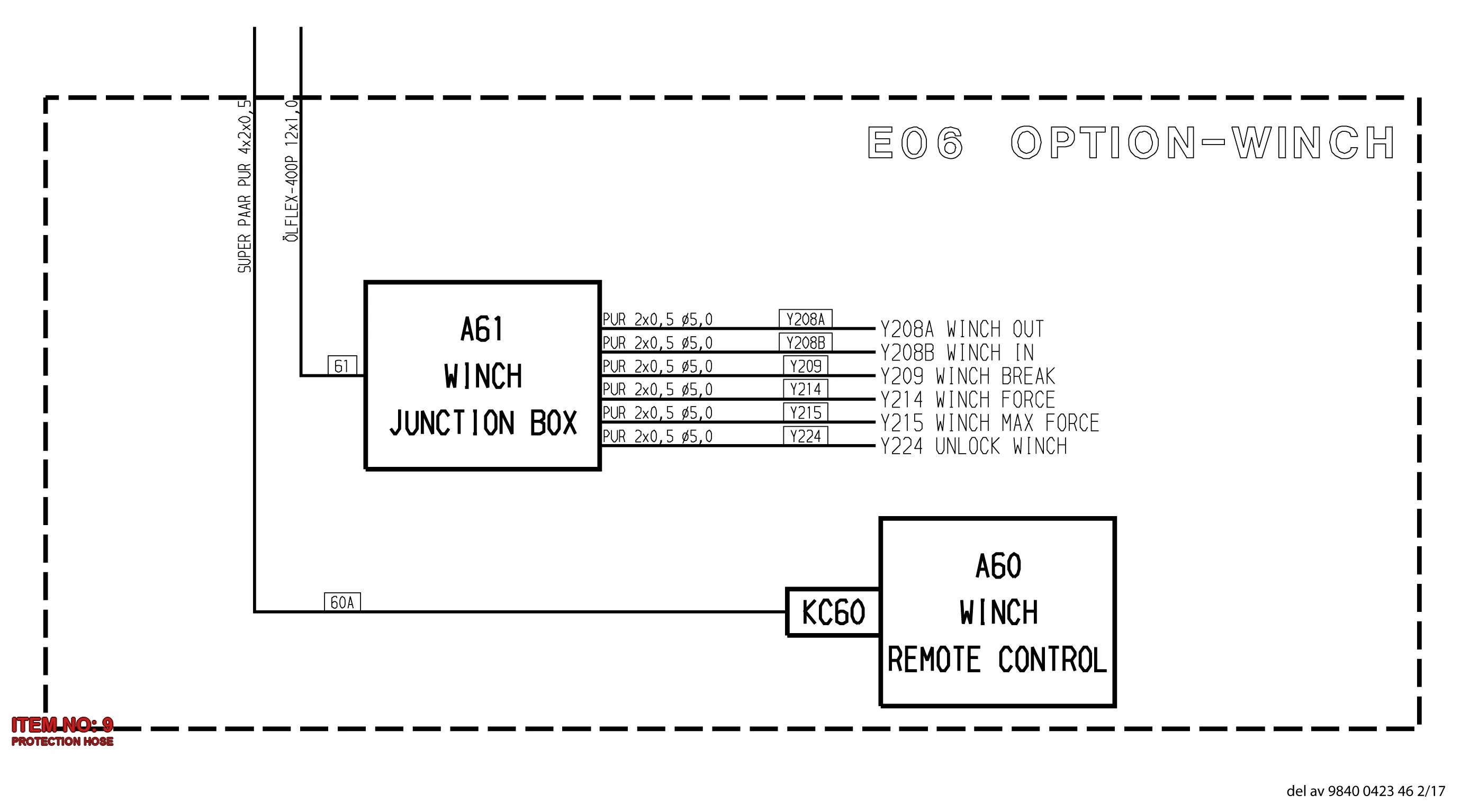 3222 3056 15 PROTECTION HOSE - Technical Drawing