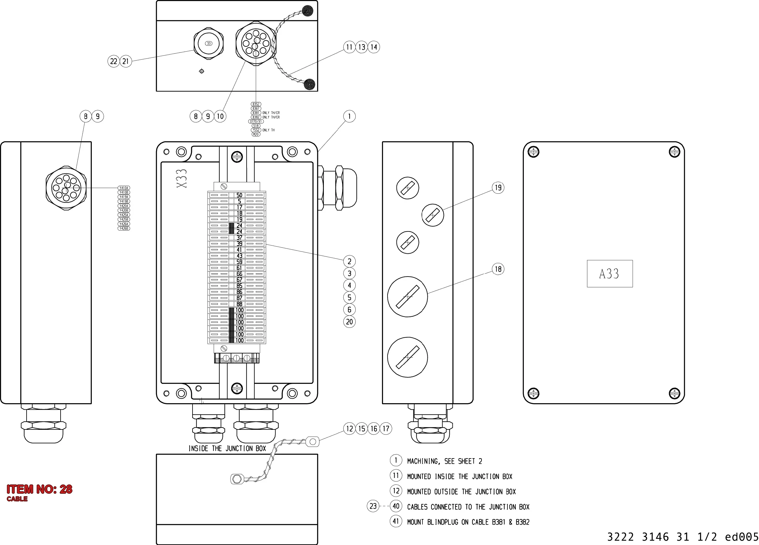3222 3057 91 CABLE - Technical Drawing
