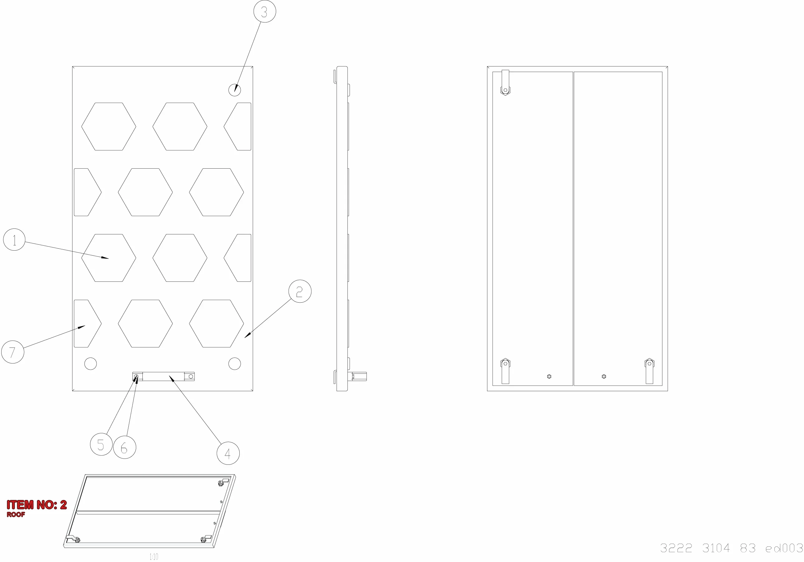 3222 3069 25 ROOF - Technical Drawing
