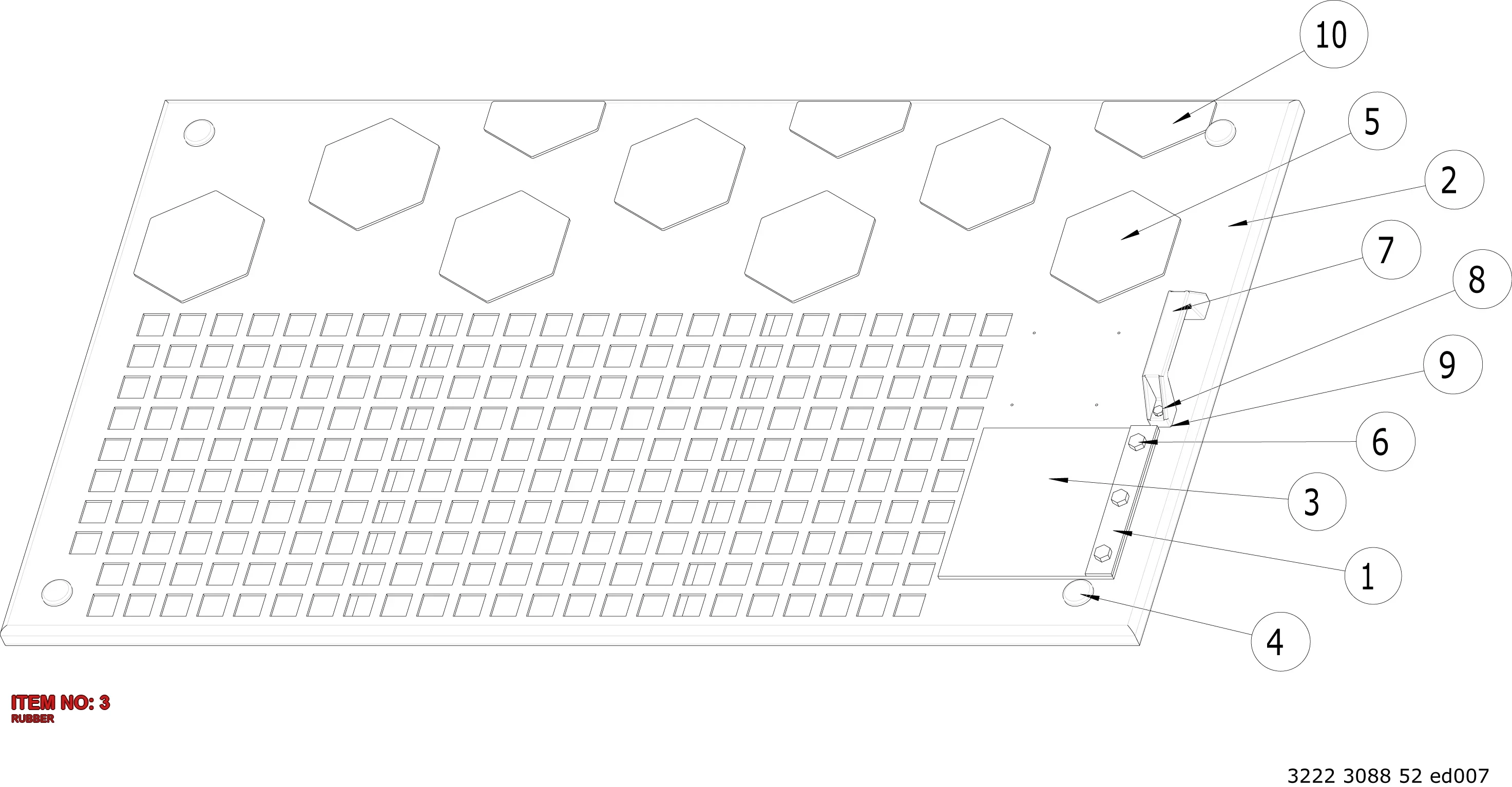 3222 3082 31 RUBBER - Technical Drawing
