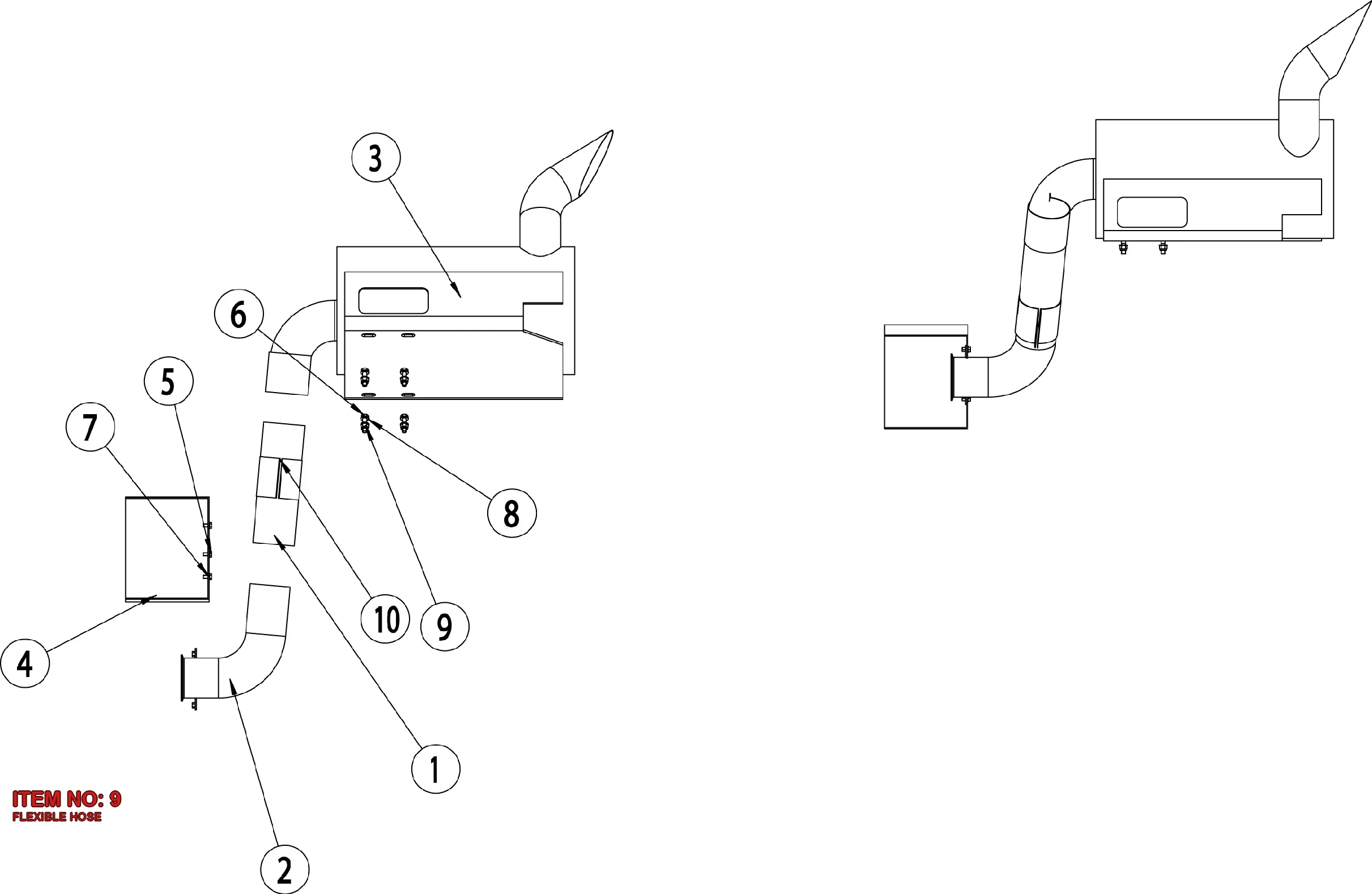 3222 3088 98 FLEXIBLE HOSE - Technical Drawing