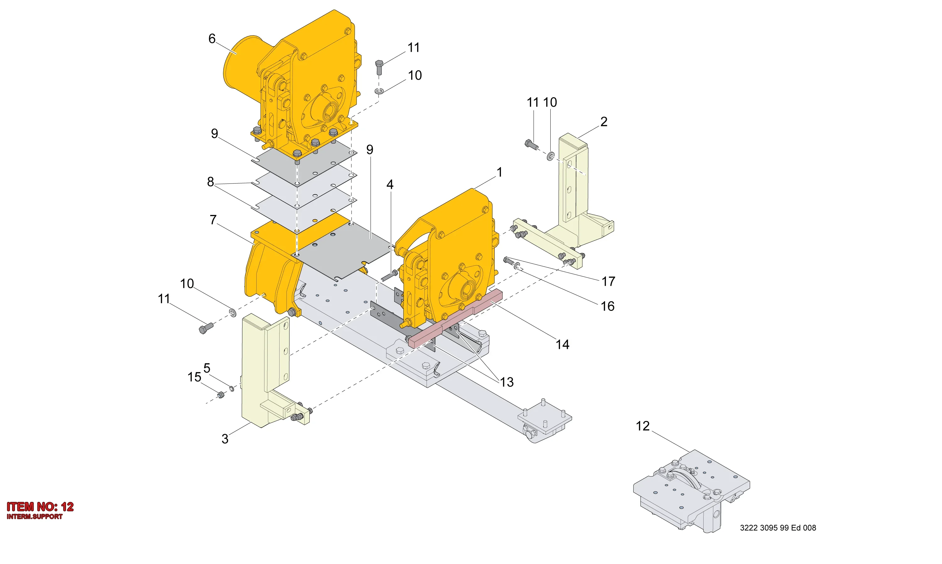 3222 3096 03 INTERM.SUPPORT - Technical Drawing