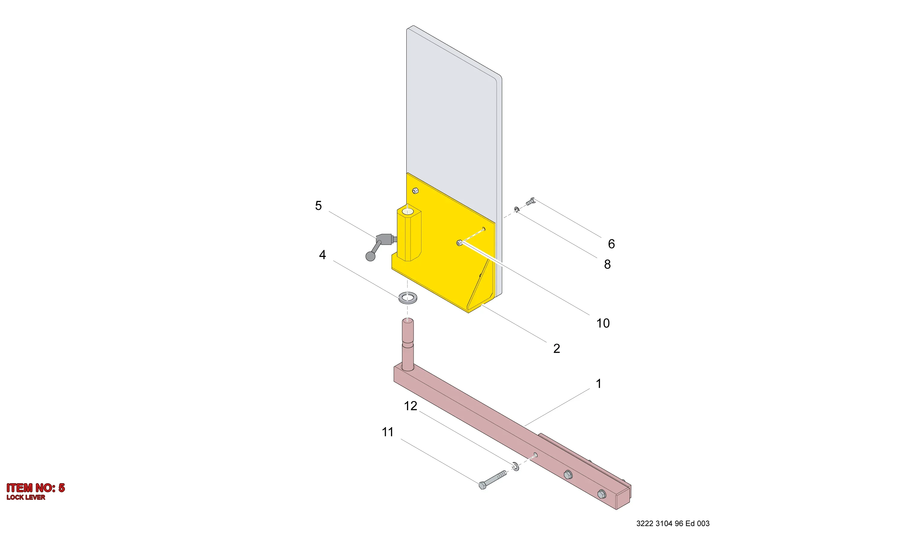 3222 3104 93 LOCK LEVER - Technical Drawing