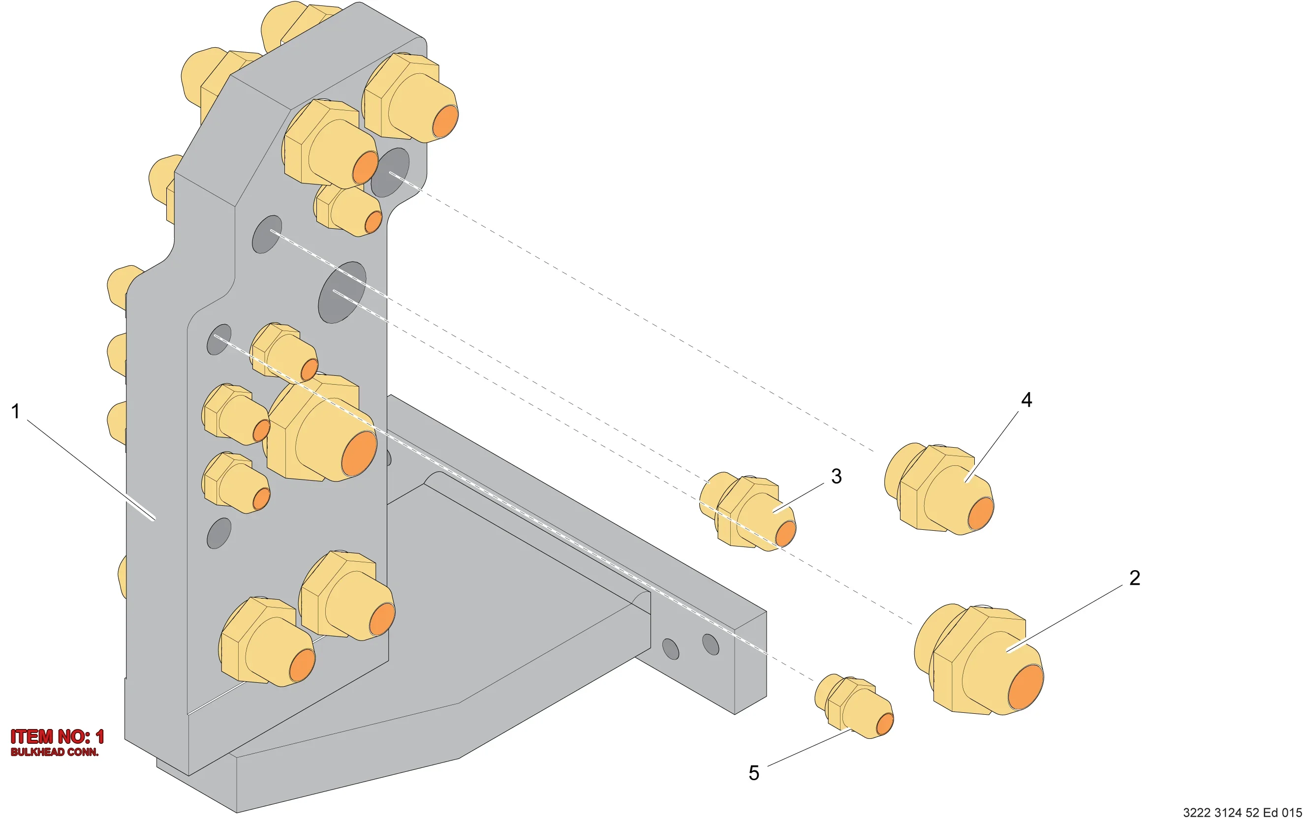 3222 3124 48 BULKHEAD CONN. - Technical Drawing