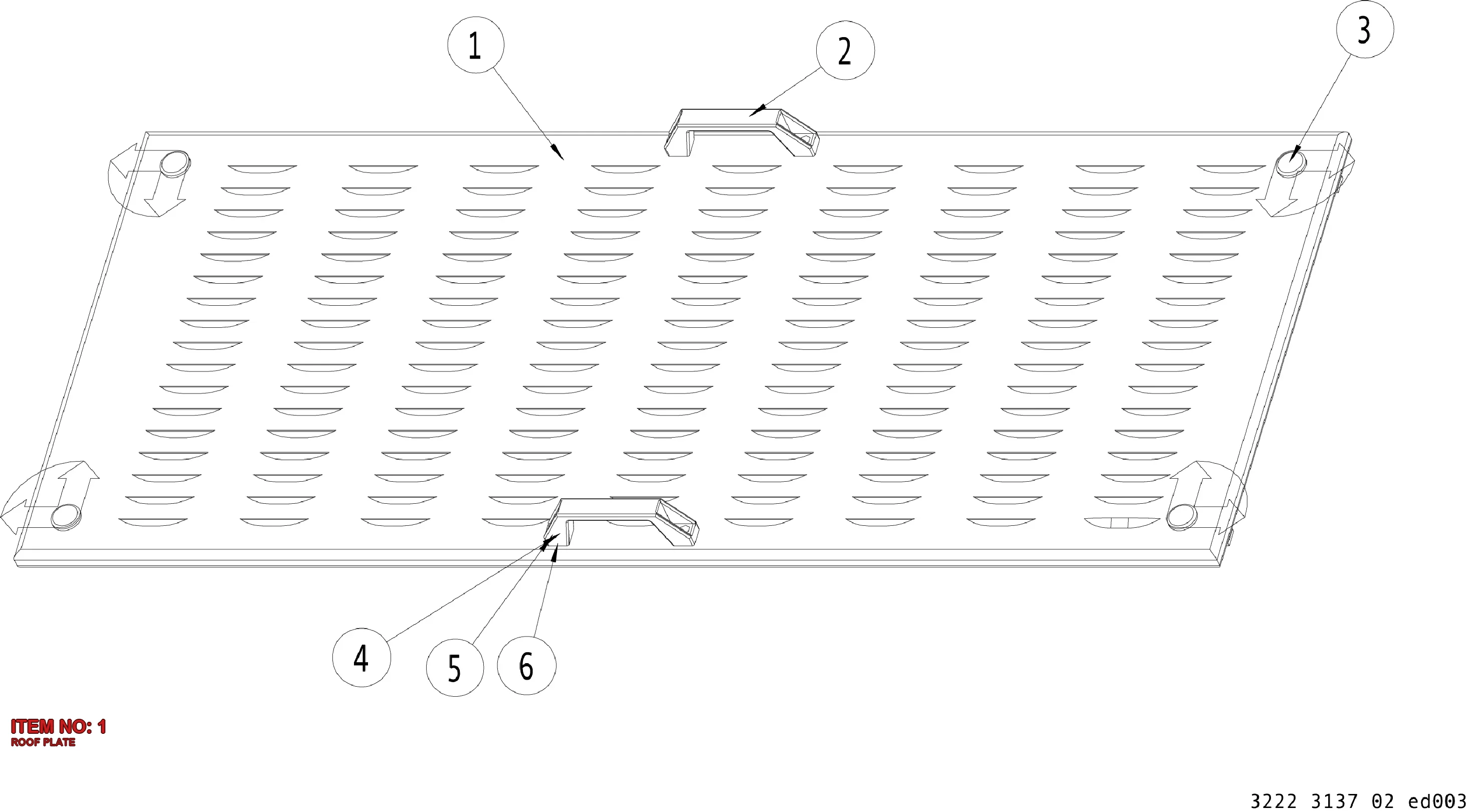 3222 3125 31 ROOF PLATE - Technical Drawing