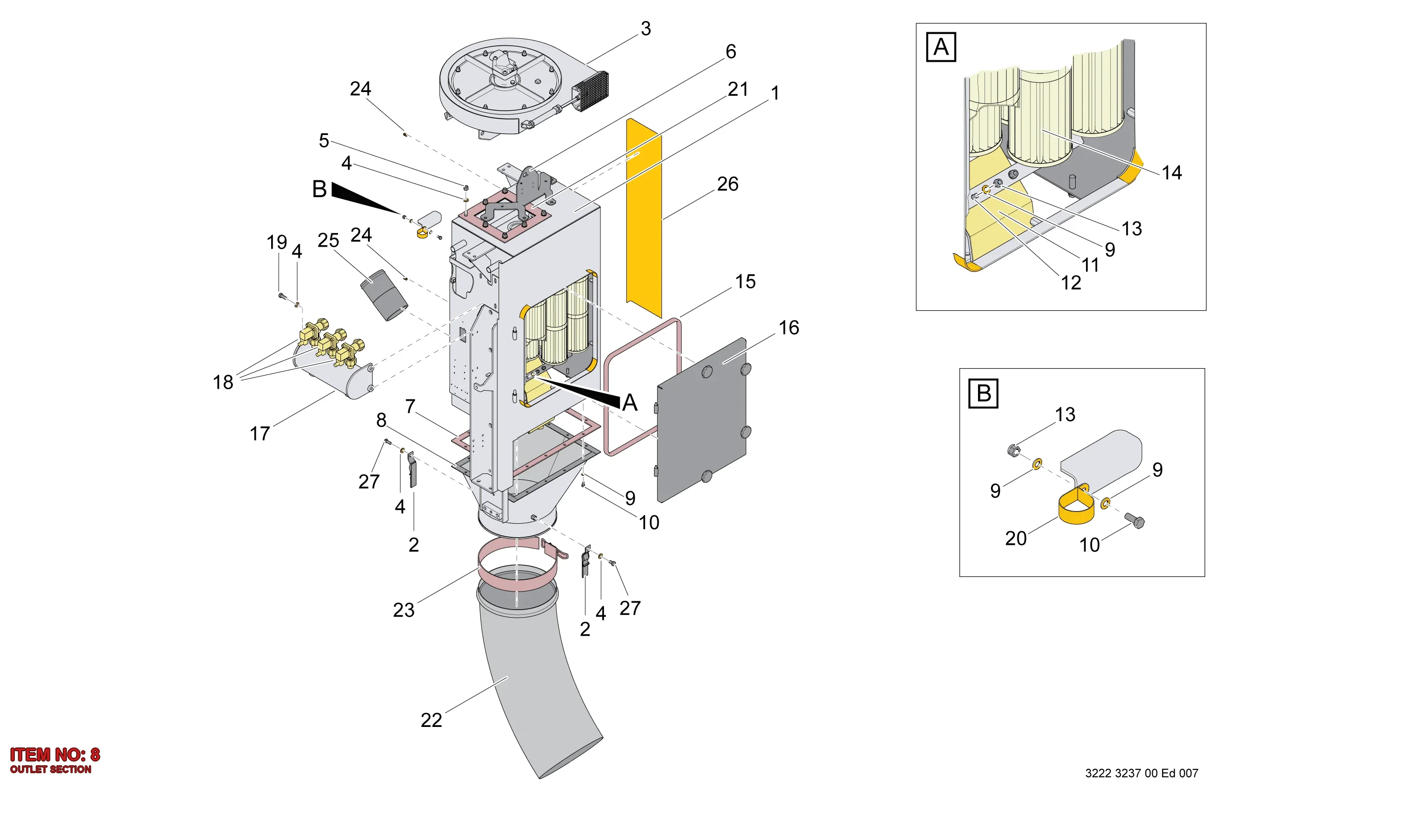 3222 3125 91 OUTLET SECTION - Technical Drawing