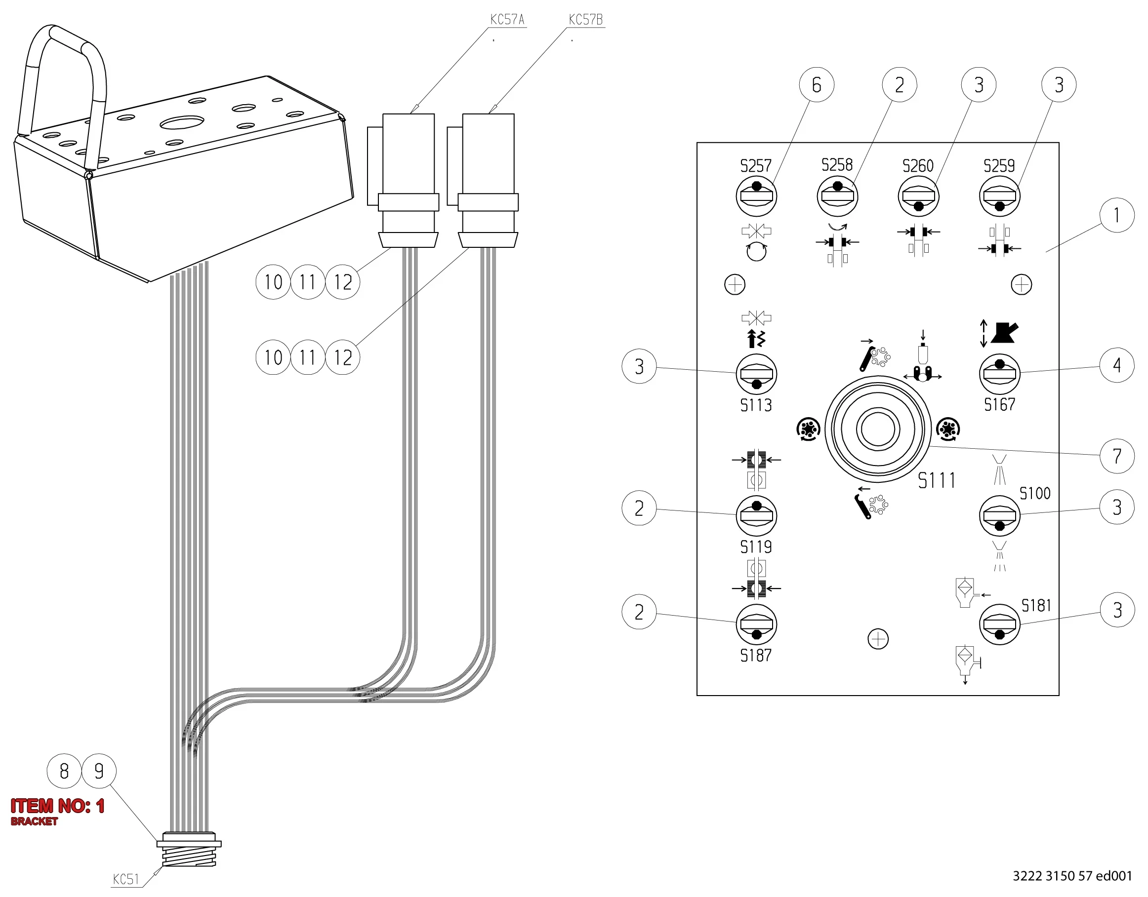 3222 3126 23 BRACKET - Technical Drawing