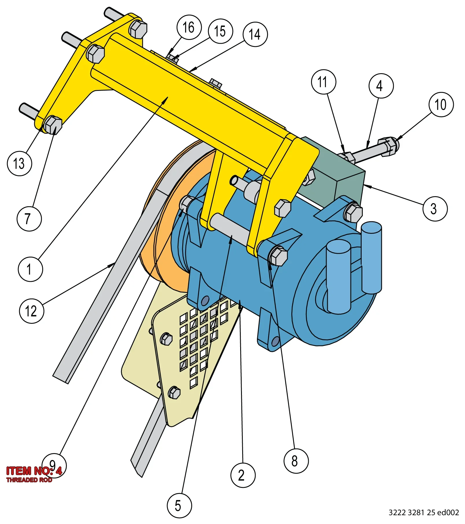 3222 3126 59 THREADED ROD - Technical Drawing