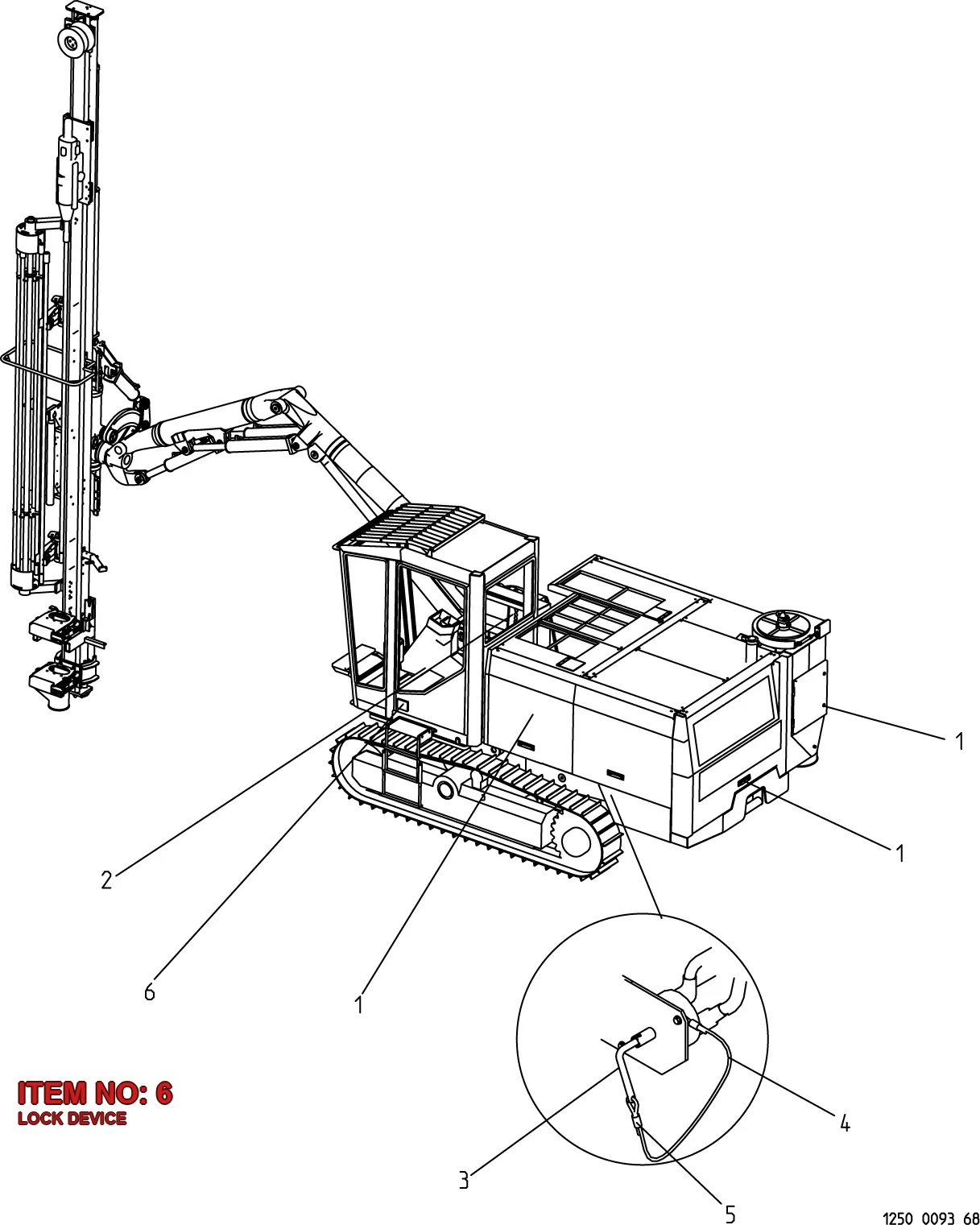 3222 3127 68 LOCK DEVICE - Technical Drawing