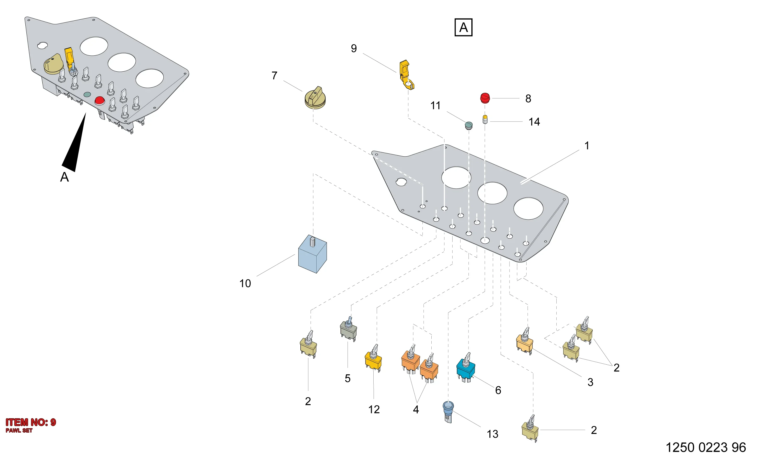 3222 3127 82 PAWL SET - Technical Drawing