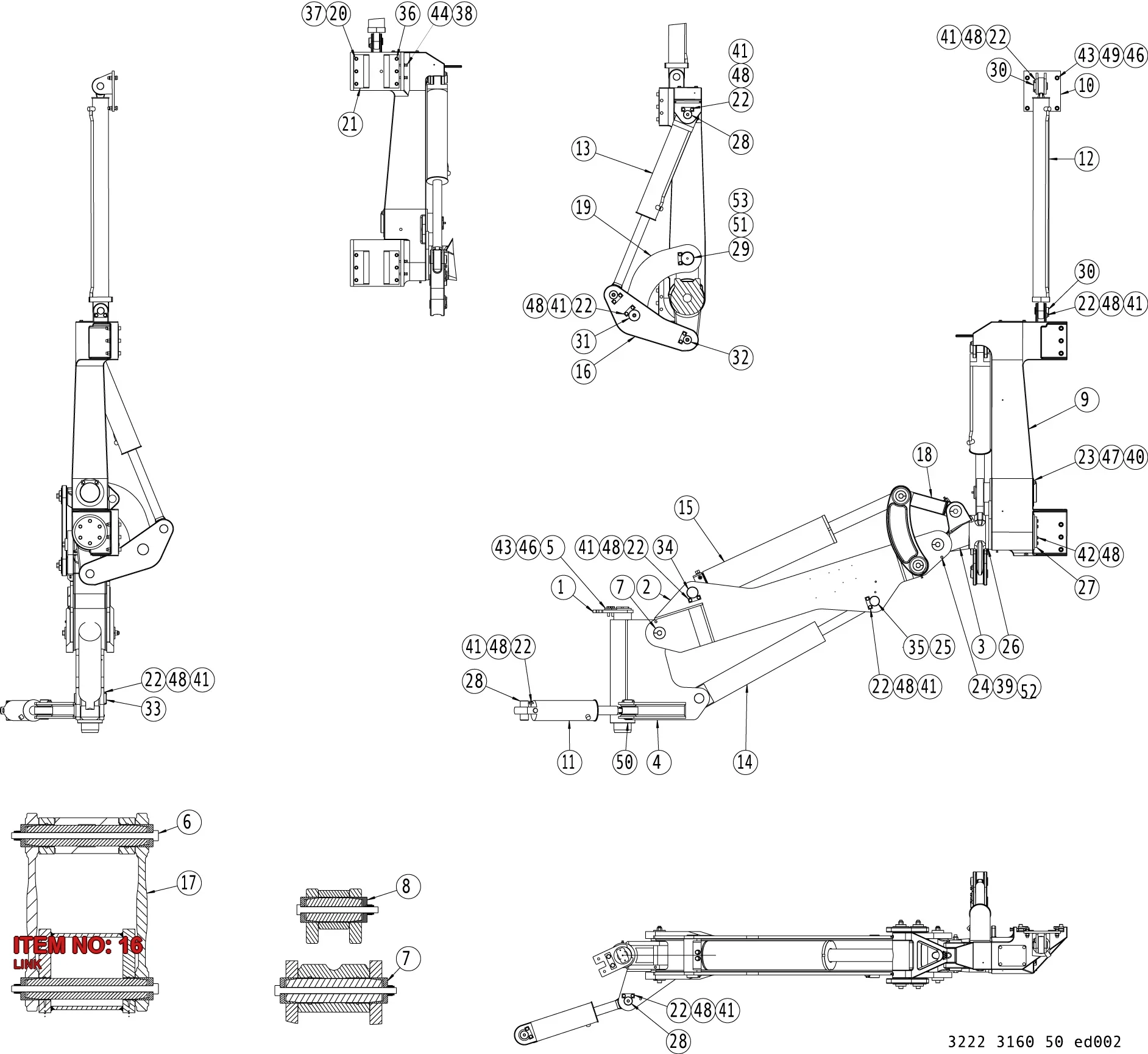3222 3129 70 LINK - Technical Drawing