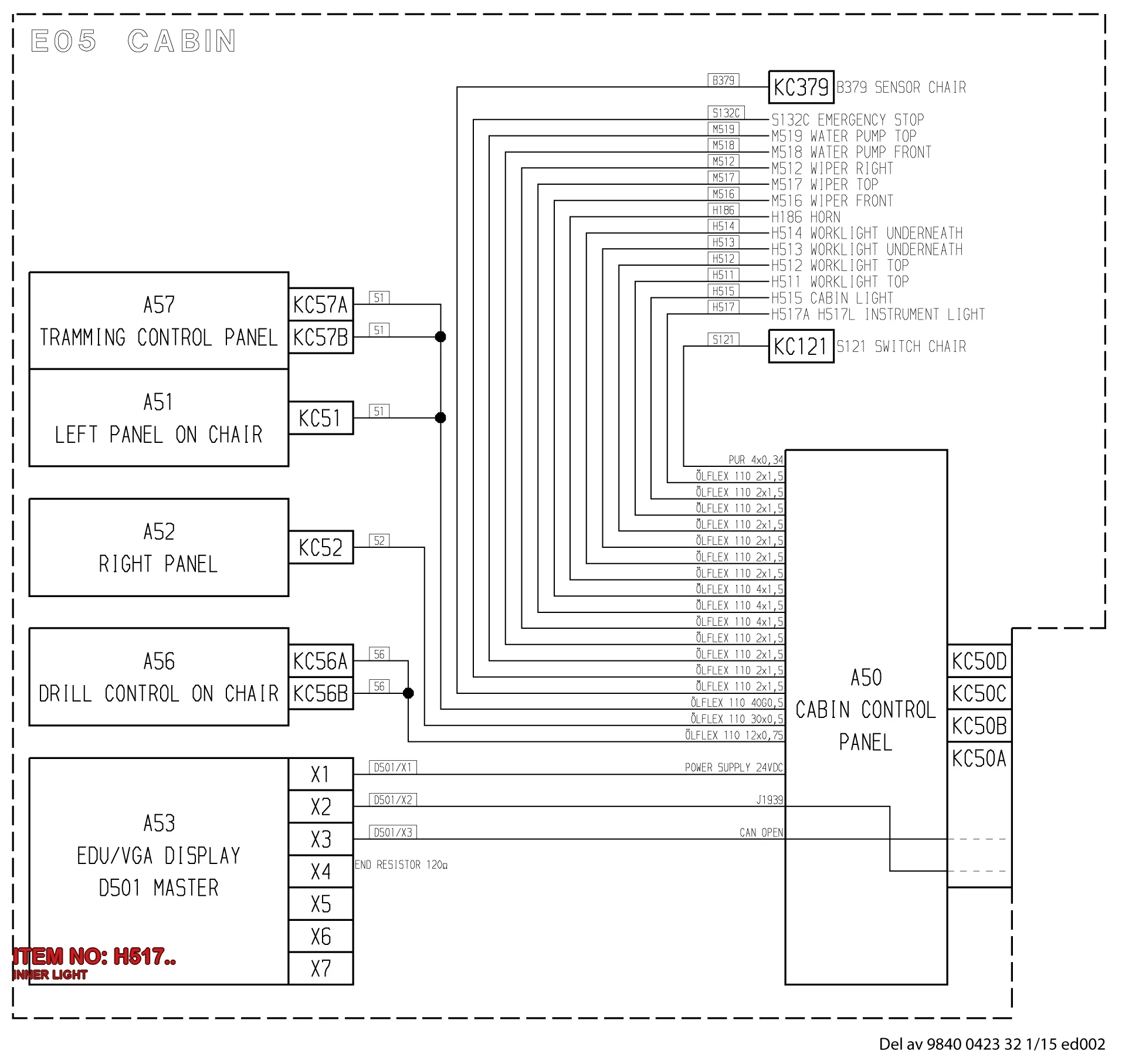 3222 3134 53 INNER LIGHT - Technical Drawing