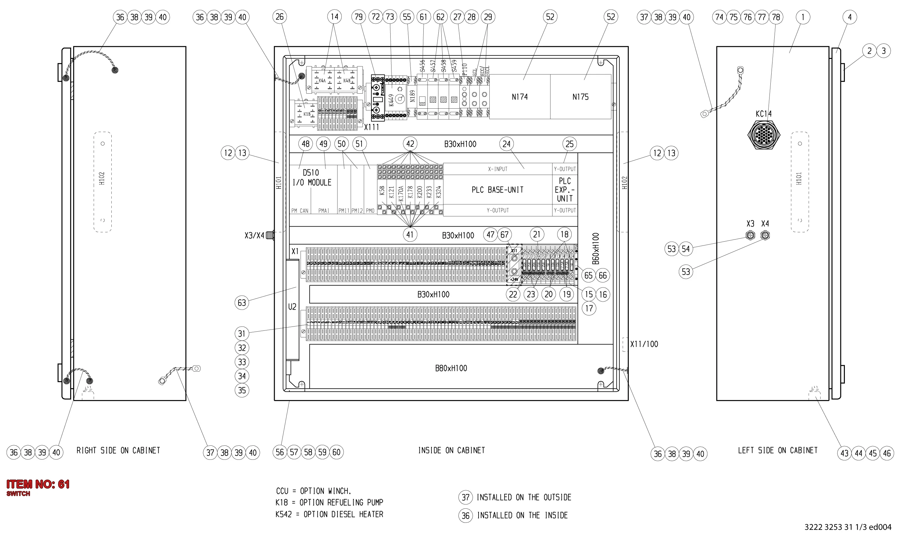 3222 3136 60 SWITCH - Technical Drawing