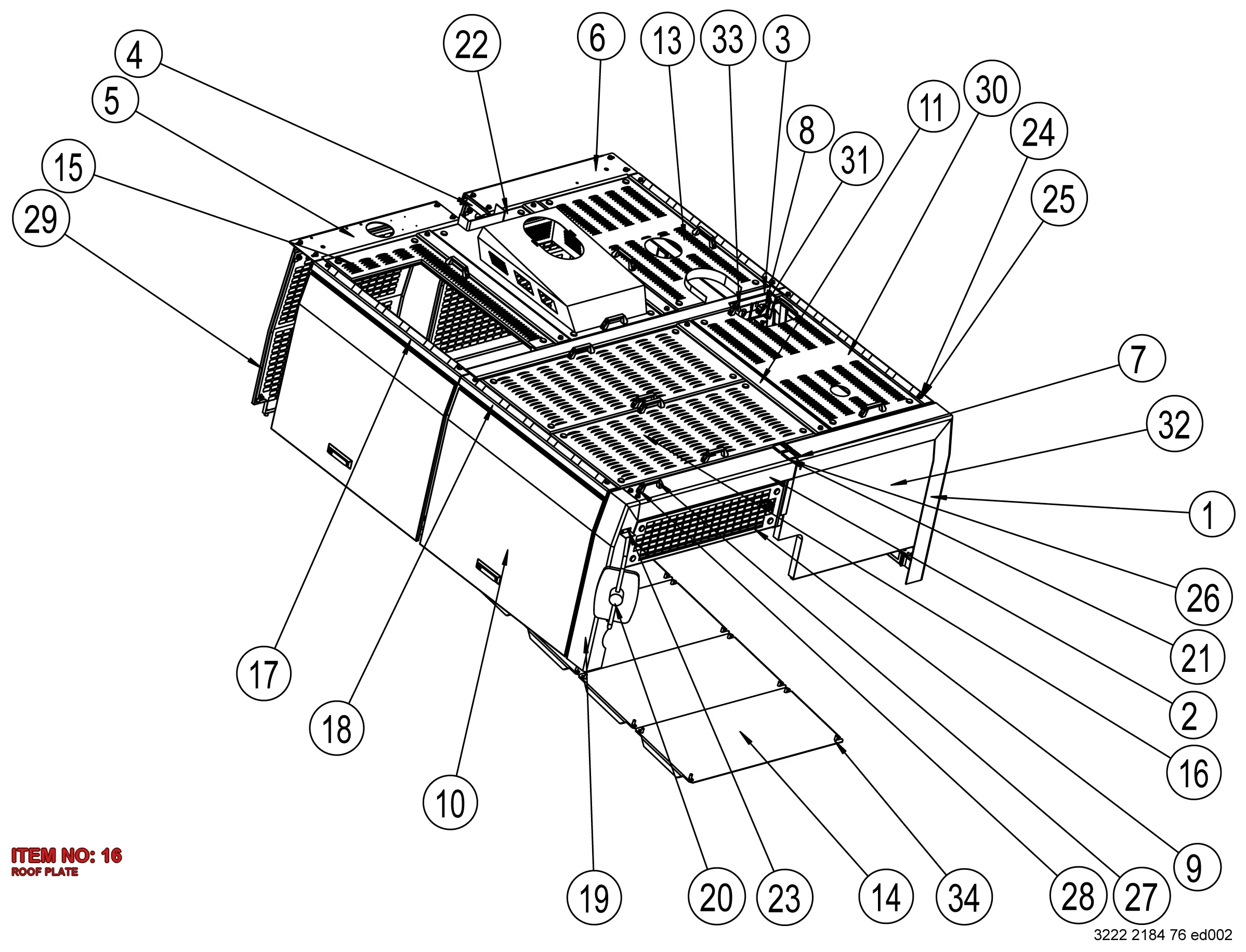 3222 3137 02 ROOF PLATE - Technical Drawing