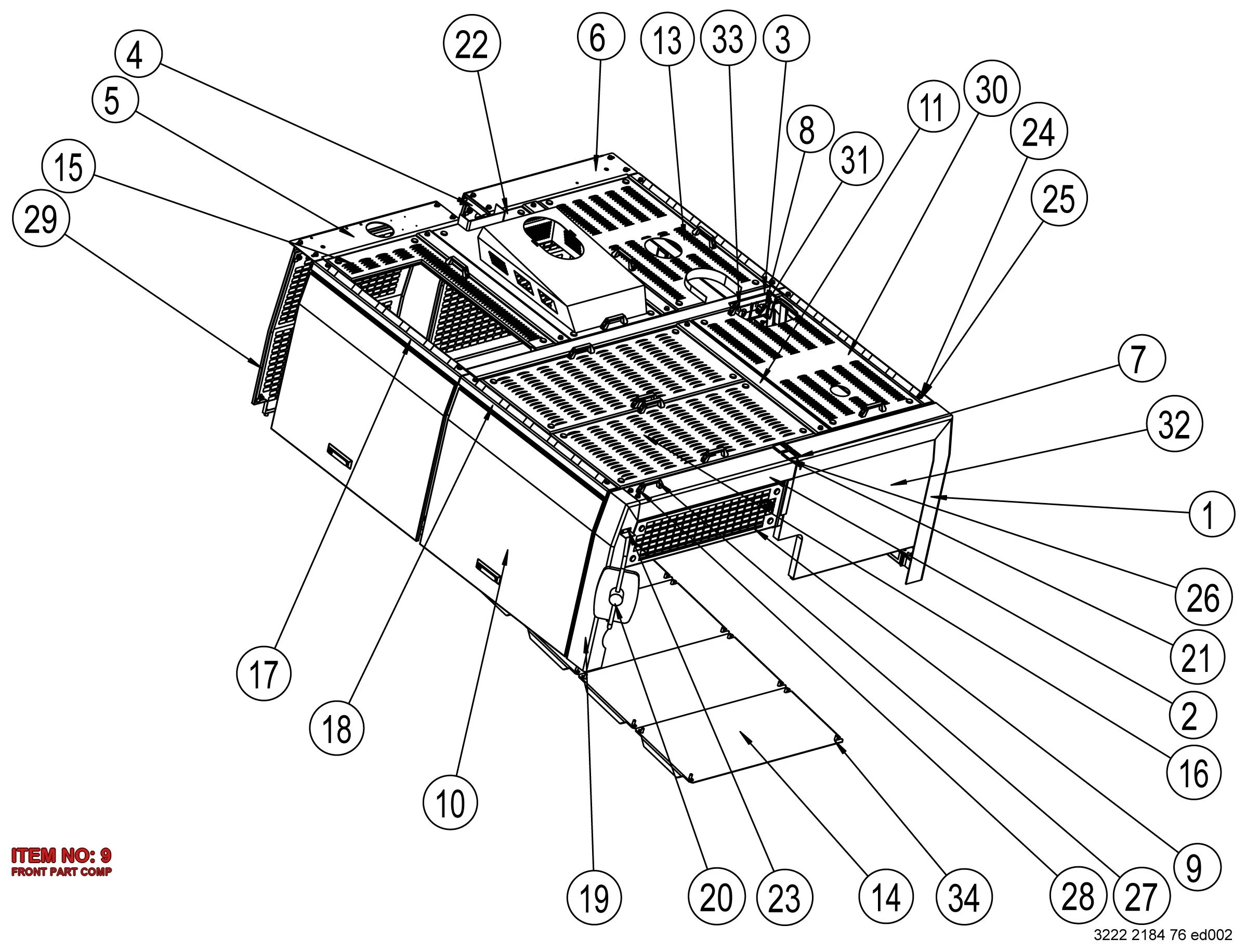 3222 3137 03 FRONT PART COMP - Technical Drawing