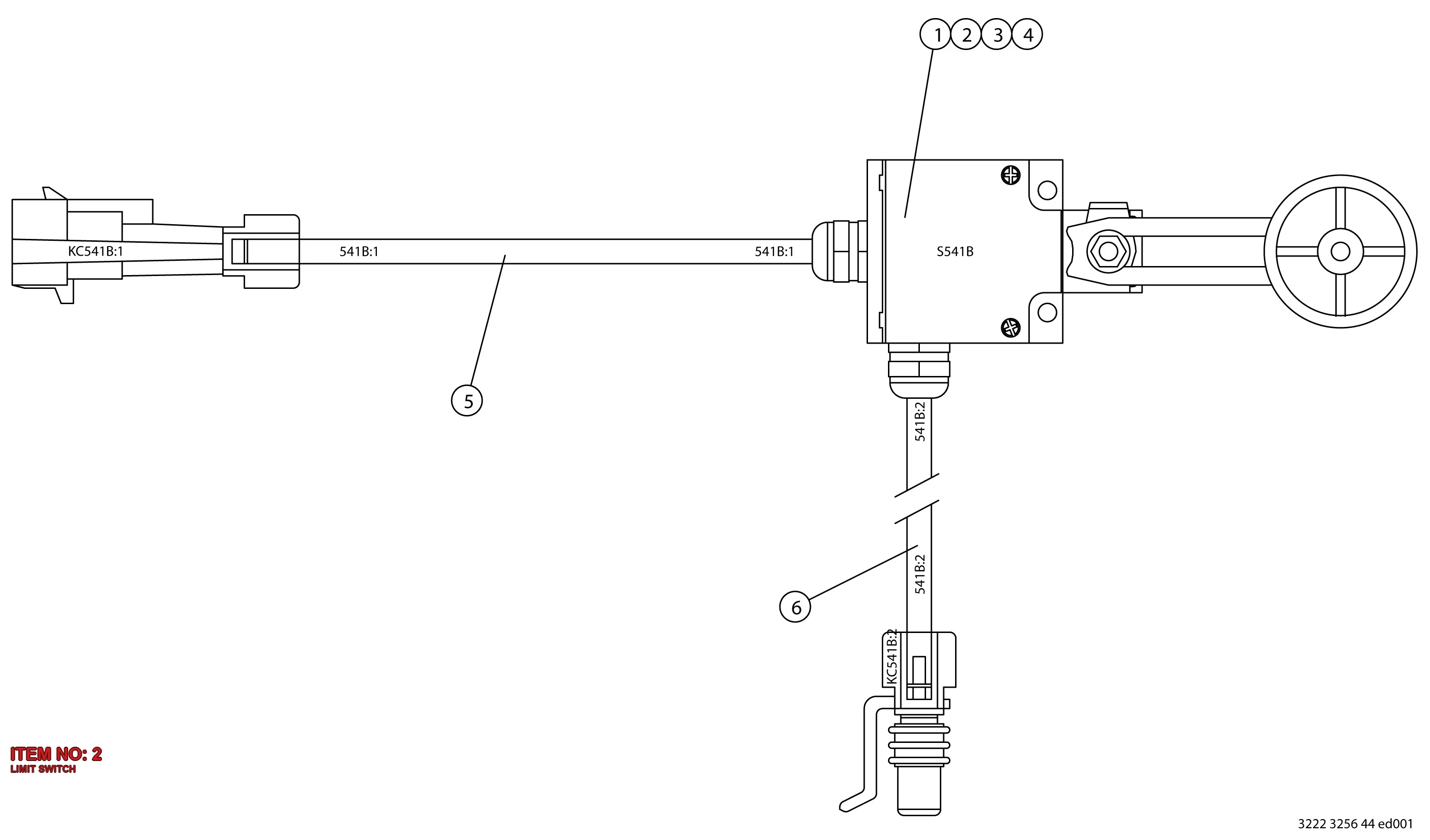 3222 3138 17 LIMIT SWITCH - Technical Drawing