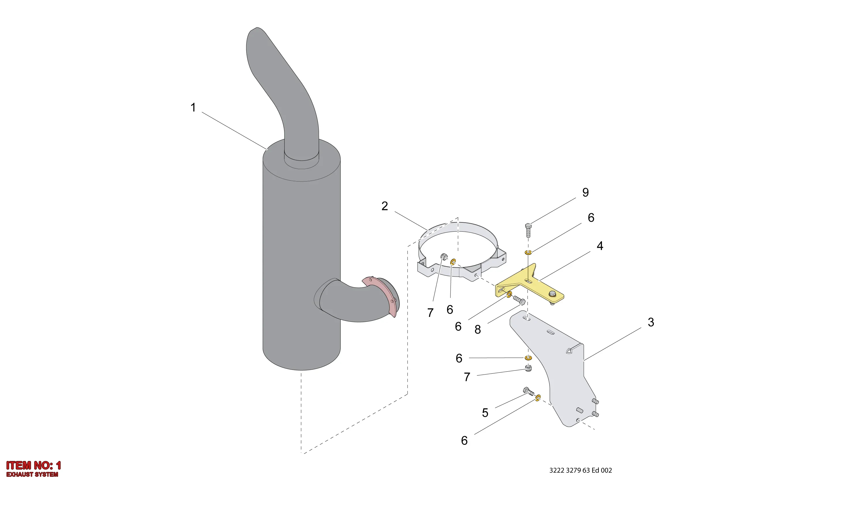 3222 3139 43 EXHAUST SYSTEM - Technical Drawing