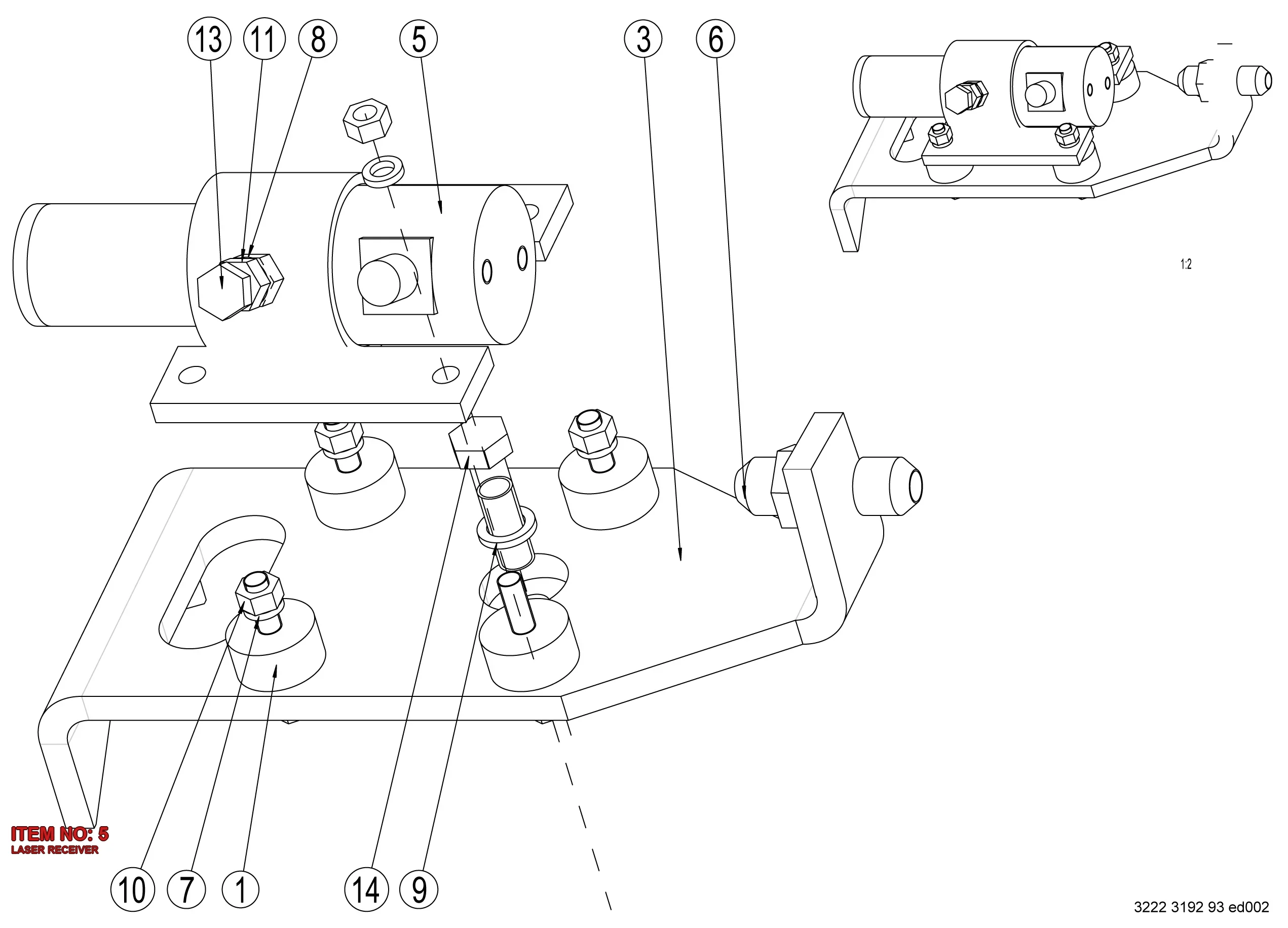 3222 3141 01 LASER RECEIVER - Technical Drawing