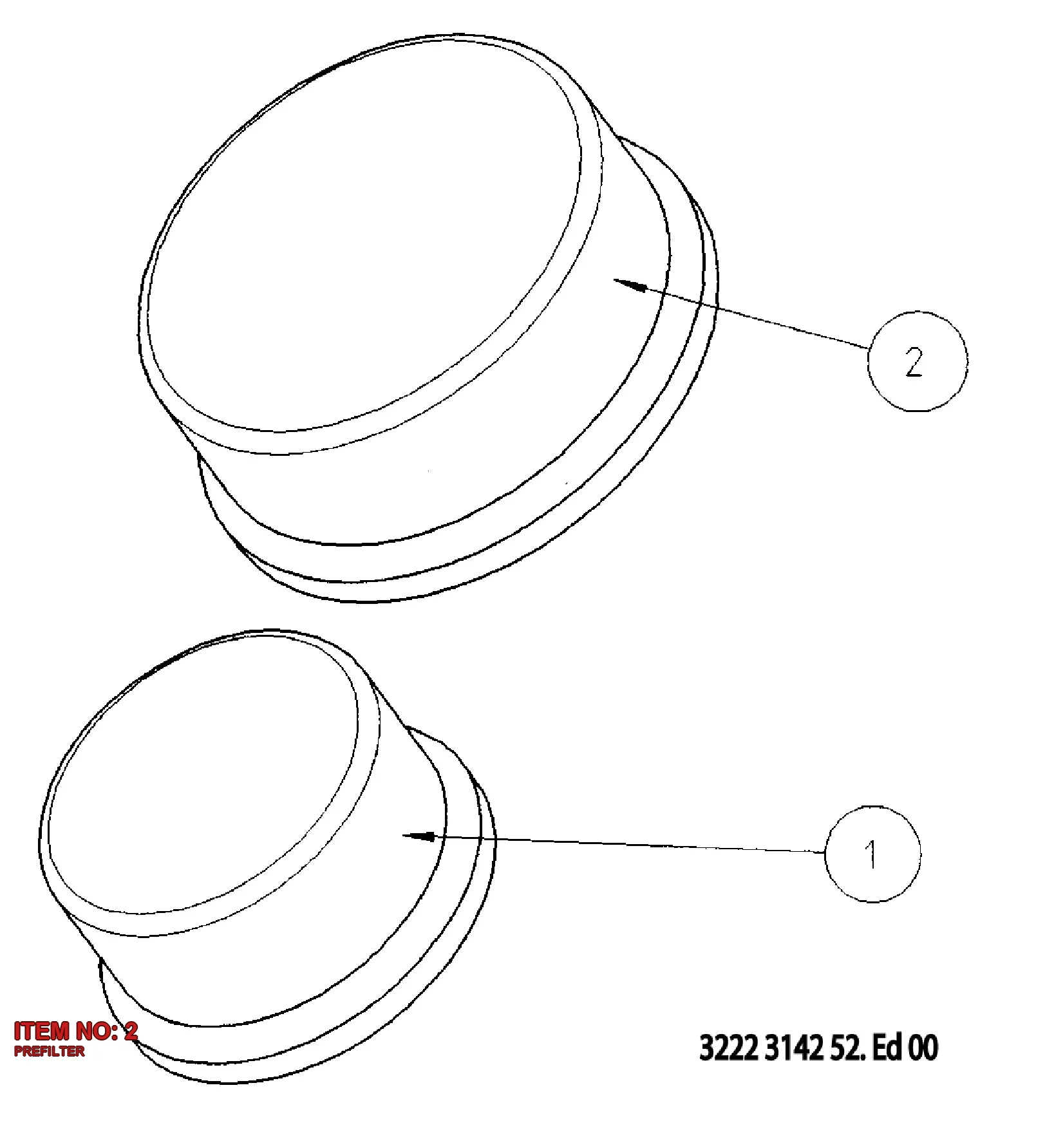 3222 3142 51 PREFILTER - Technical Drawing